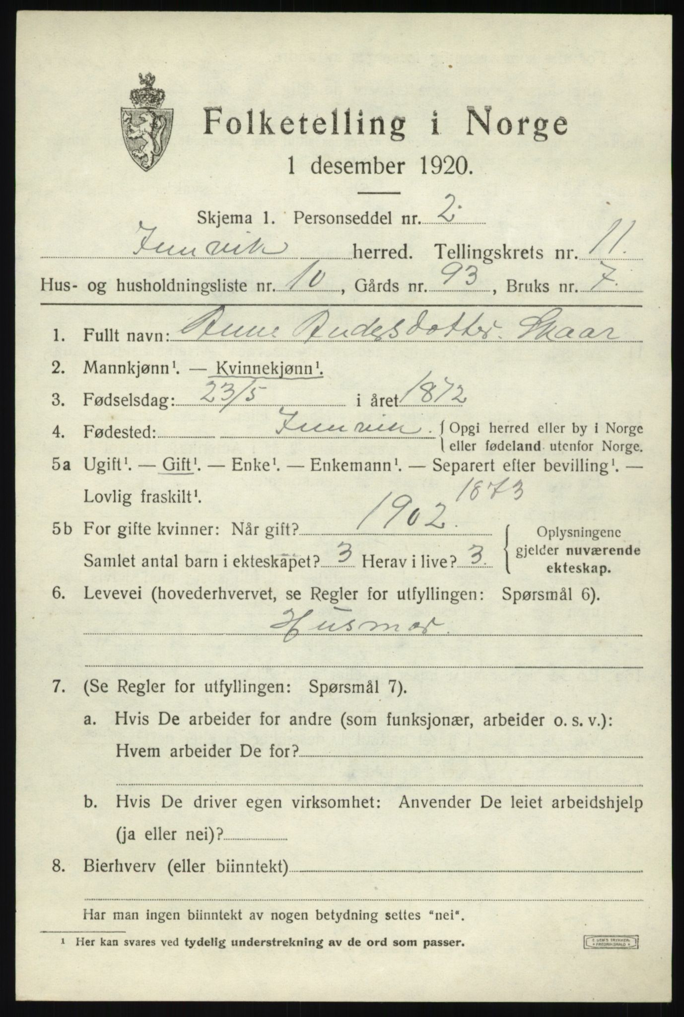 SAB, Folketelling 1920 for 1447 Innvik herred, 1920, s. 4633