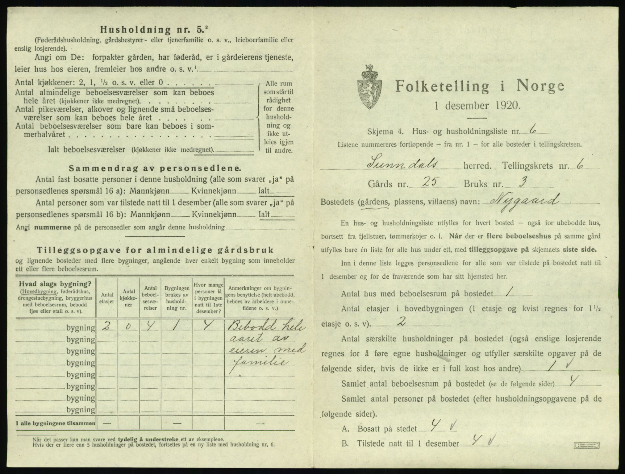 SAT, Folketelling 1920 for 1563 Sunndal herred, 1920, s. 596