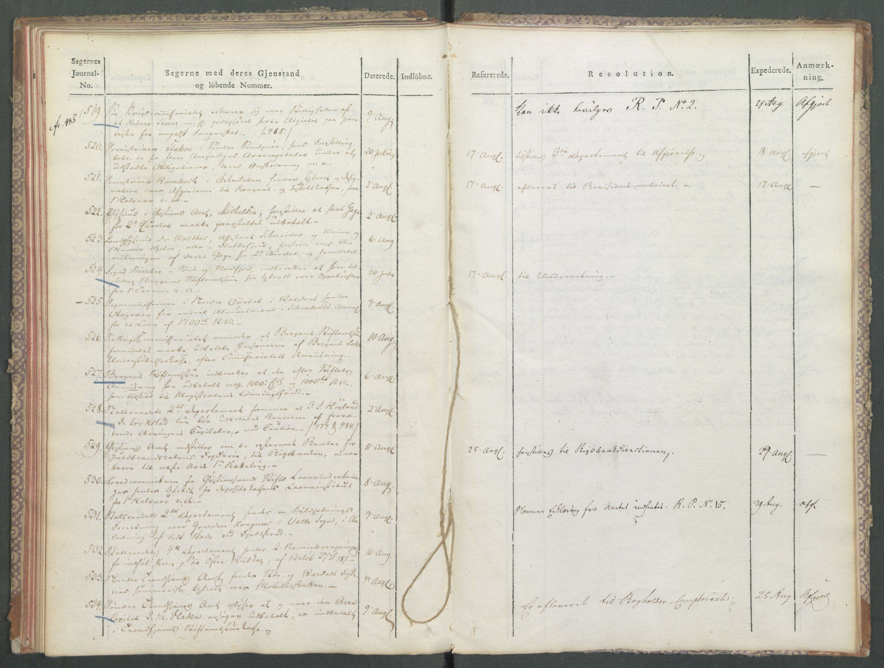 Departementene i 1814, RA/S-3899/Fa/L0006: 1. byrå - Journal A 1-543, 1814, s. 47