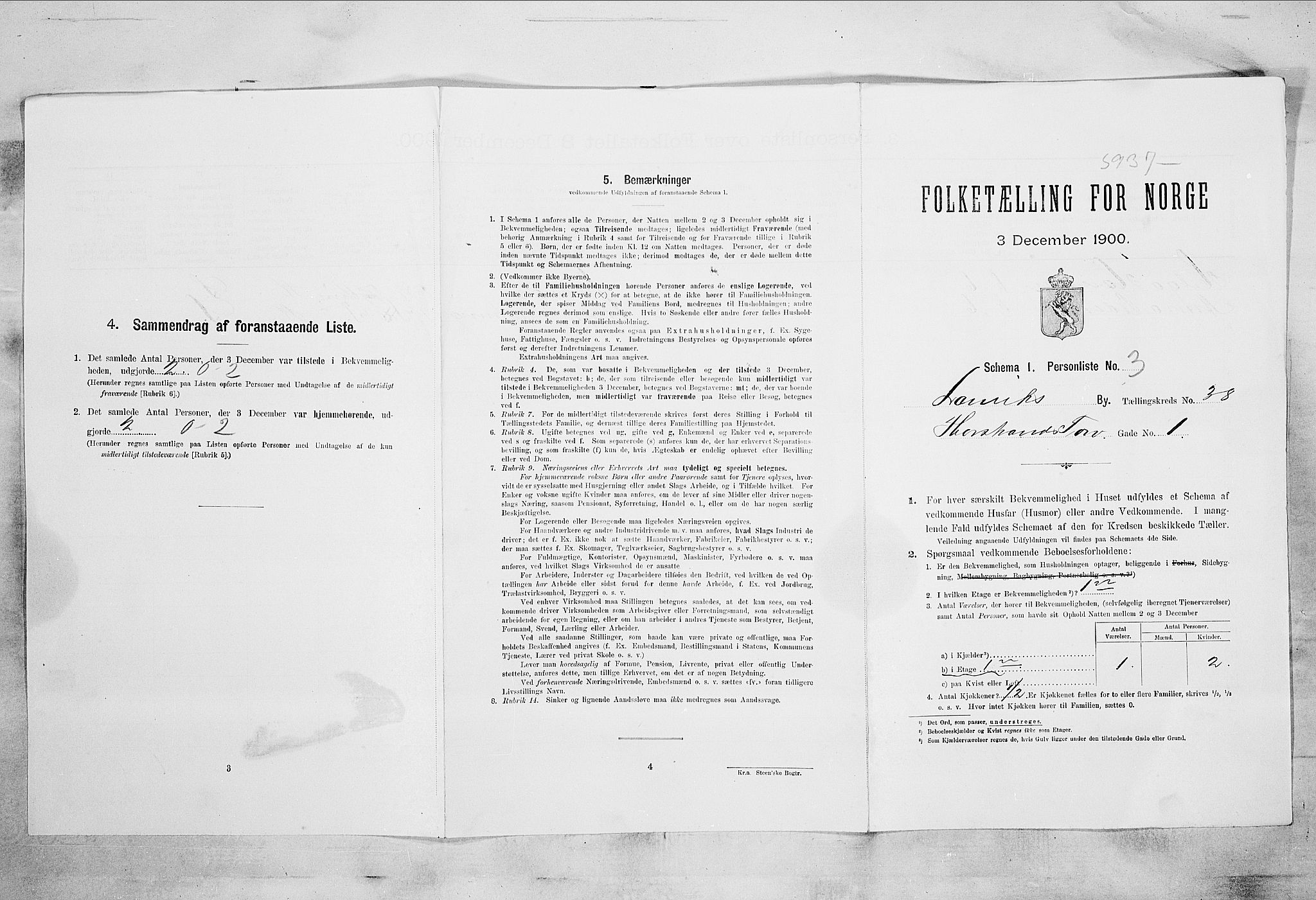 RA, Folketelling 1900 for 0707 Larvik kjøpstad, 1900, s. 5104
