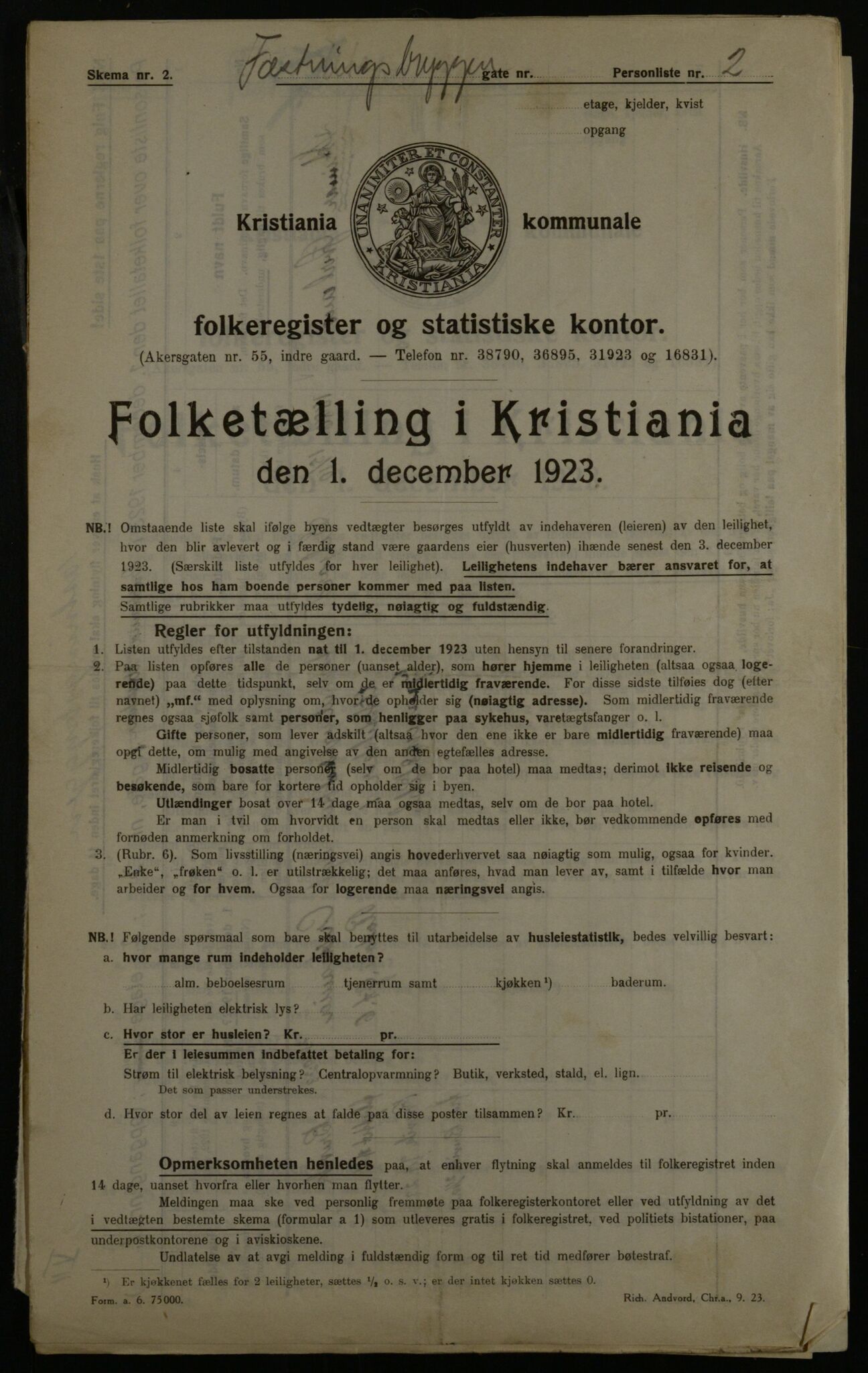 OBA, Kommunal folketelling 1.12.1923 for Kristiania, 1923, s. 27265