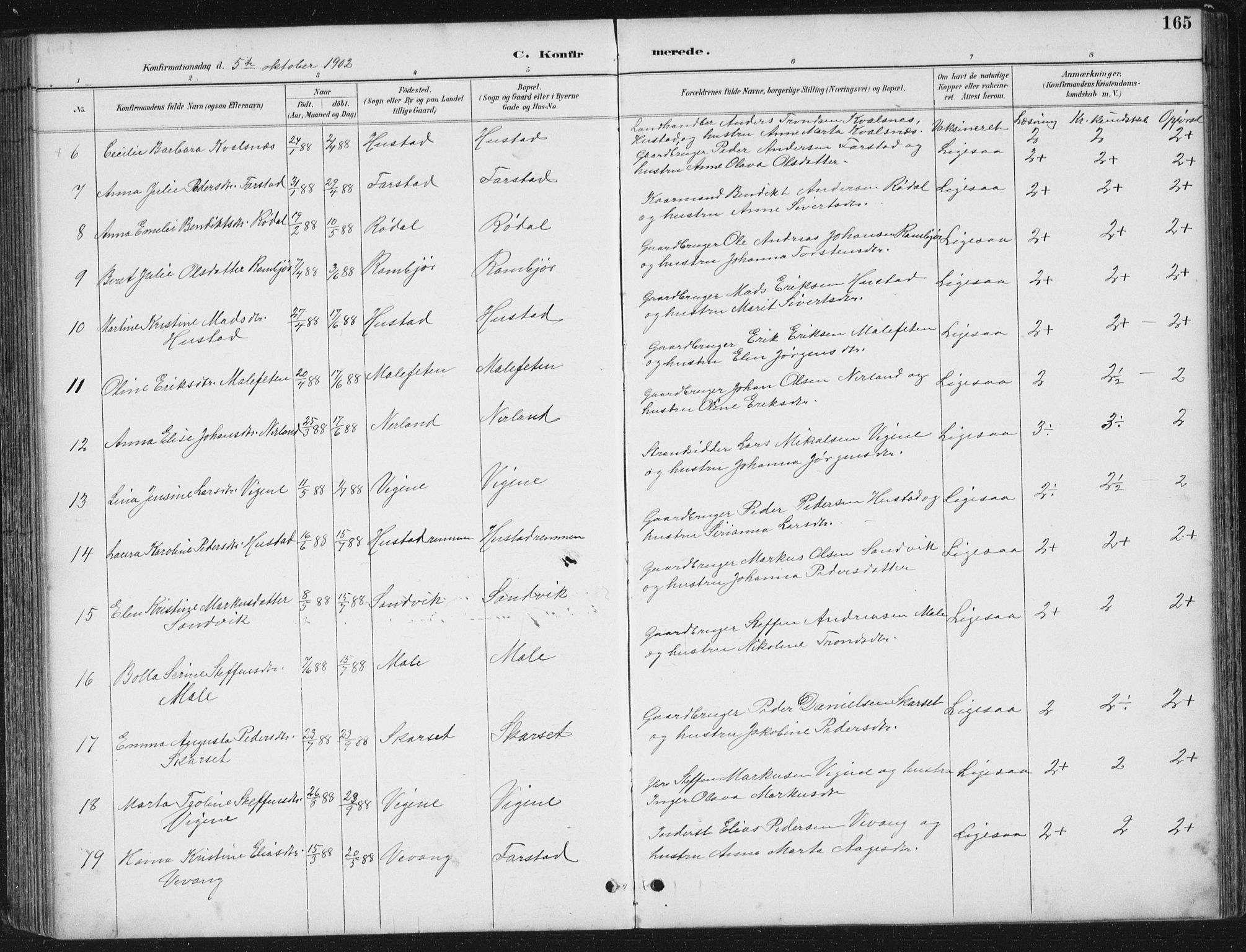 Ministerialprotokoller, klokkerbøker og fødselsregistre - Møre og Romsdal, AV/SAT-A-1454/567/L0783: Klokkerbok nr. 567C03, 1887-1903, s. 165