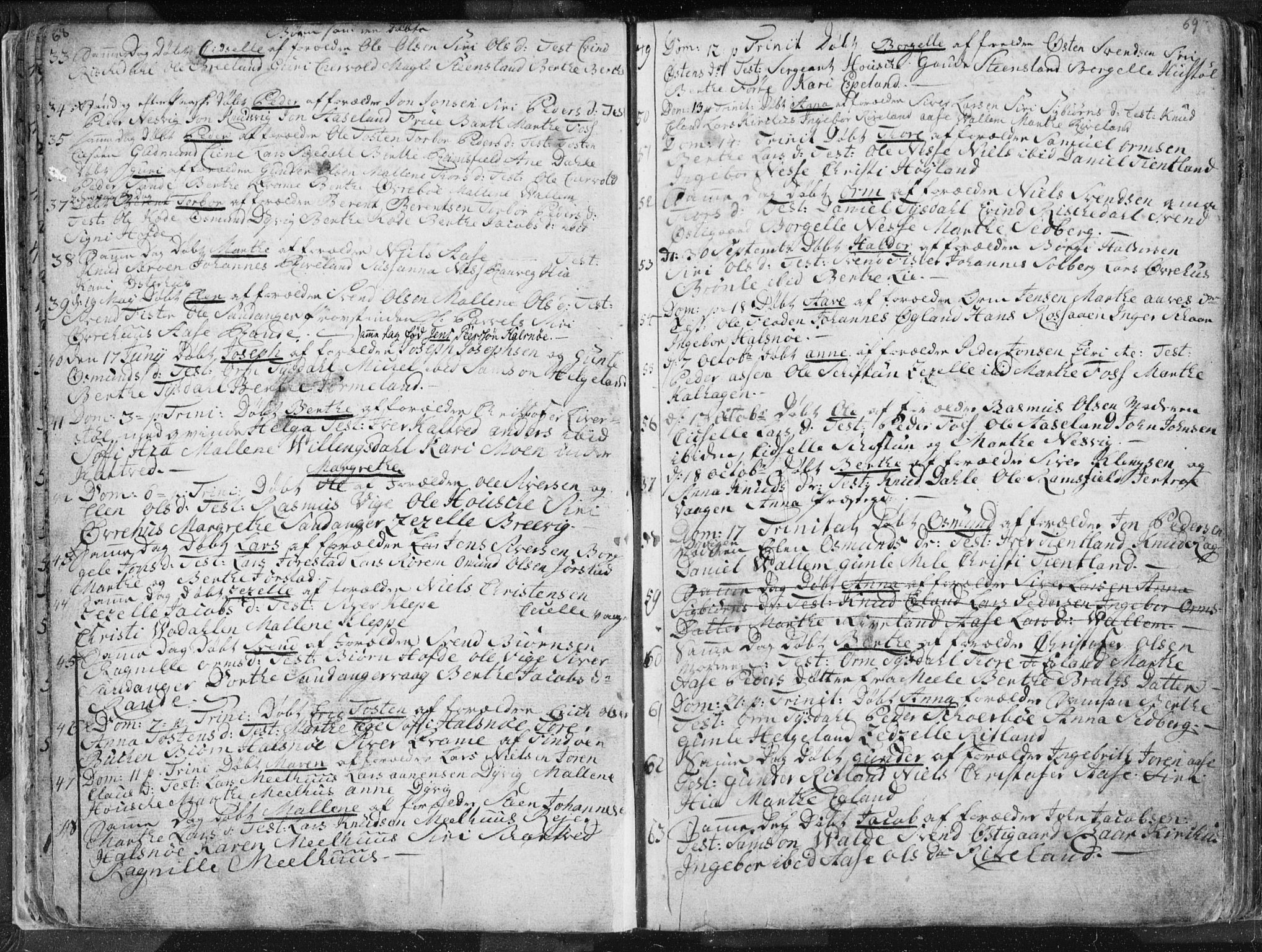 Hjelmeland sokneprestkontor, AV/SAST-A-101843/01/IV/L0001: Ministerialbok nr. A 1, 1760-1799, s. 68-69