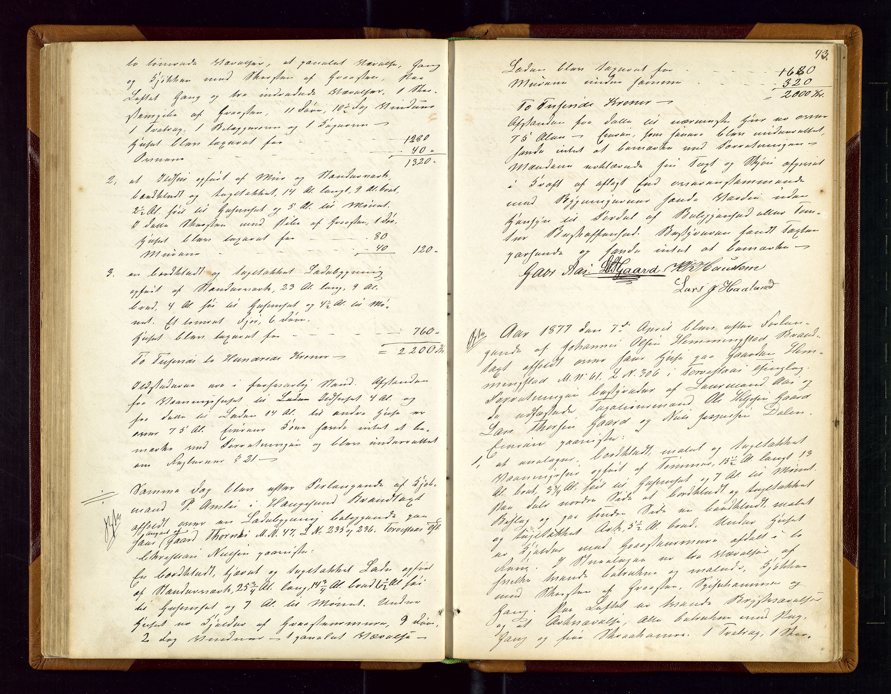 Torvestad lensmannskontor, AV/SAST-A-100307/1/Goa/L0001: "Brandtaxationsprotokol for Torvestad Thinglag", 1867-1883, s. 92b-93a