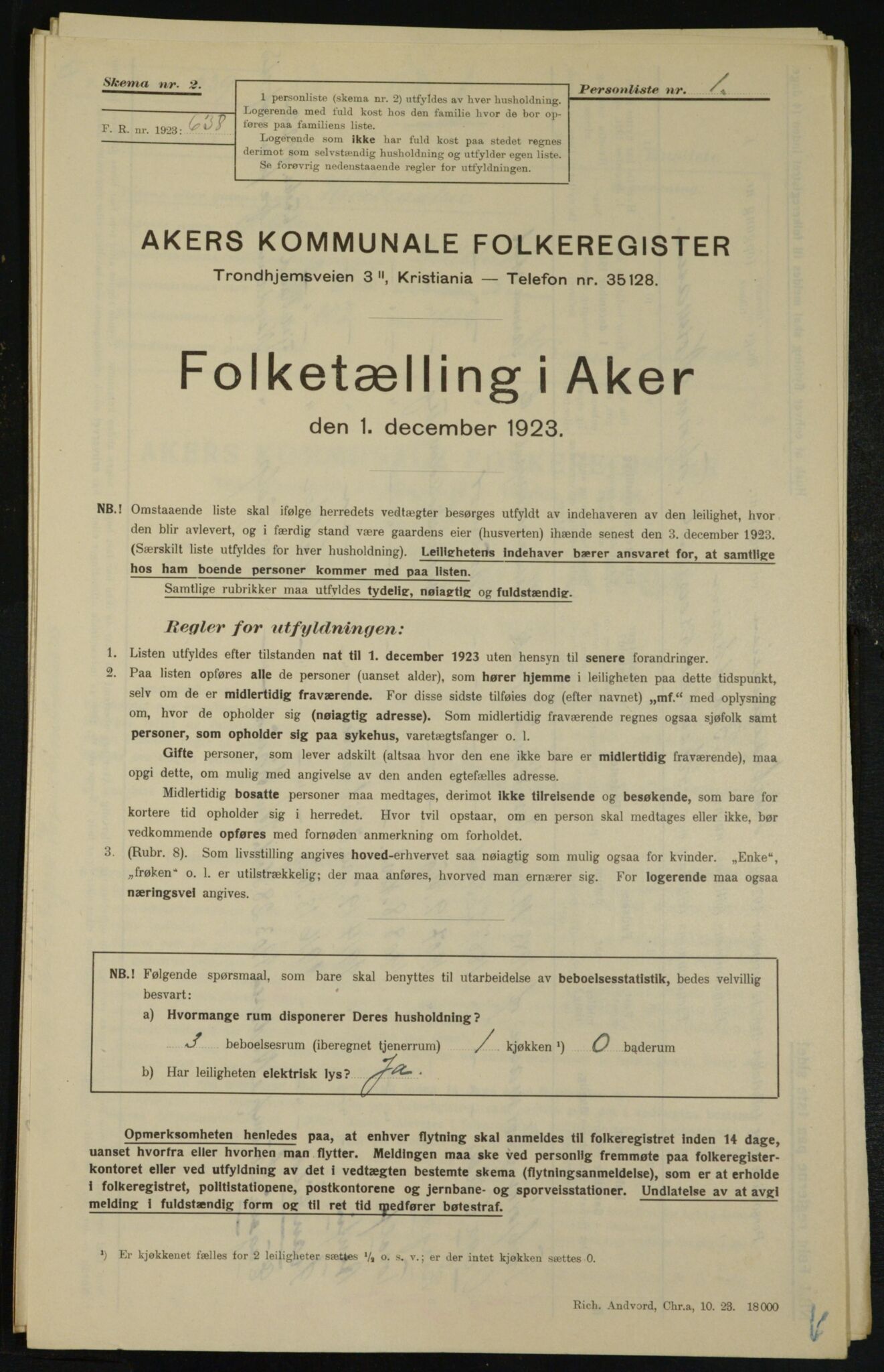 , Kommunal folketelling 1.12.1923 for Aker, 1923, s. 27365