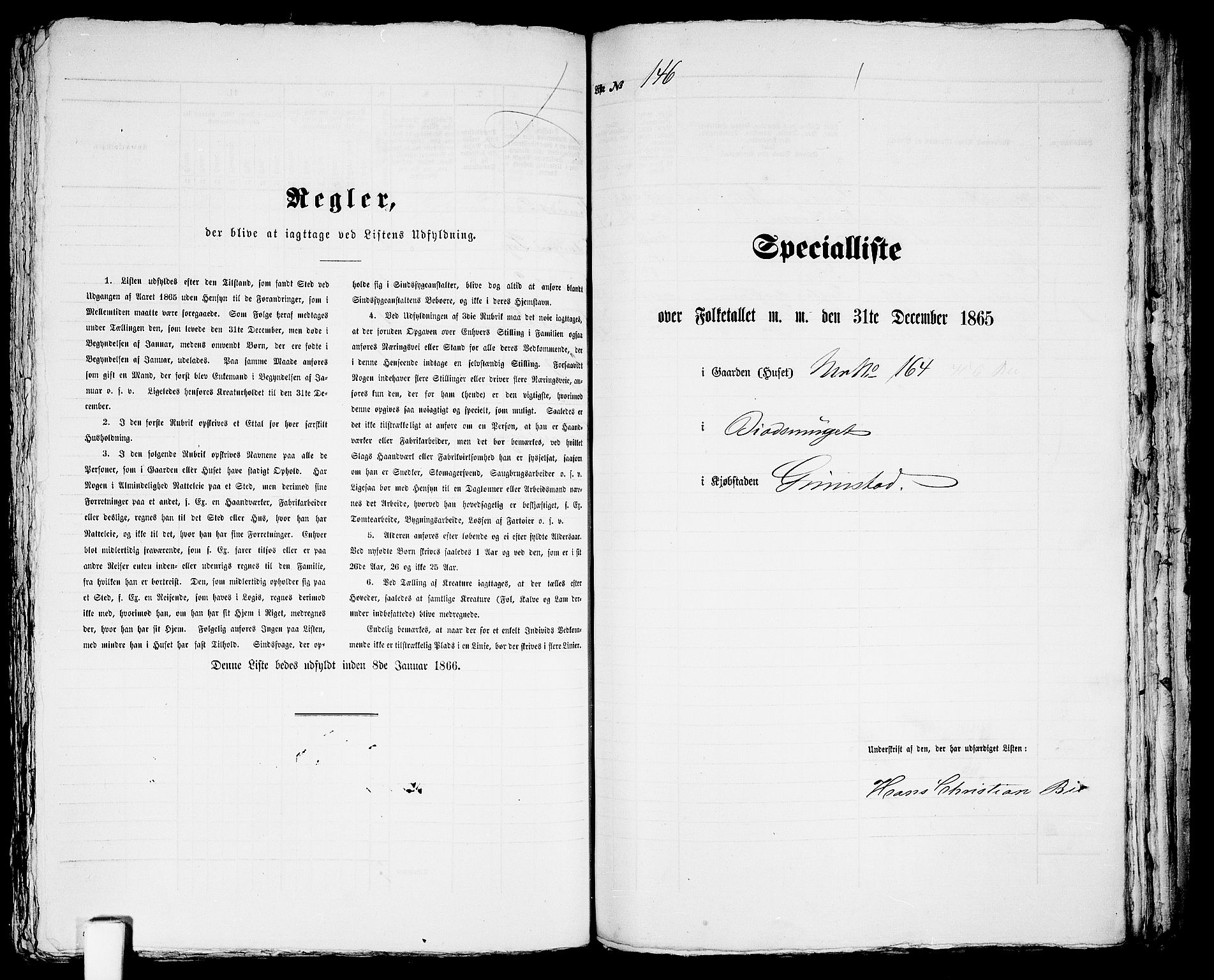 RA, Folketelling 1865 for 0904B Fjære prestegjeld, Grimstad kjøpstad, 1865, s. 297