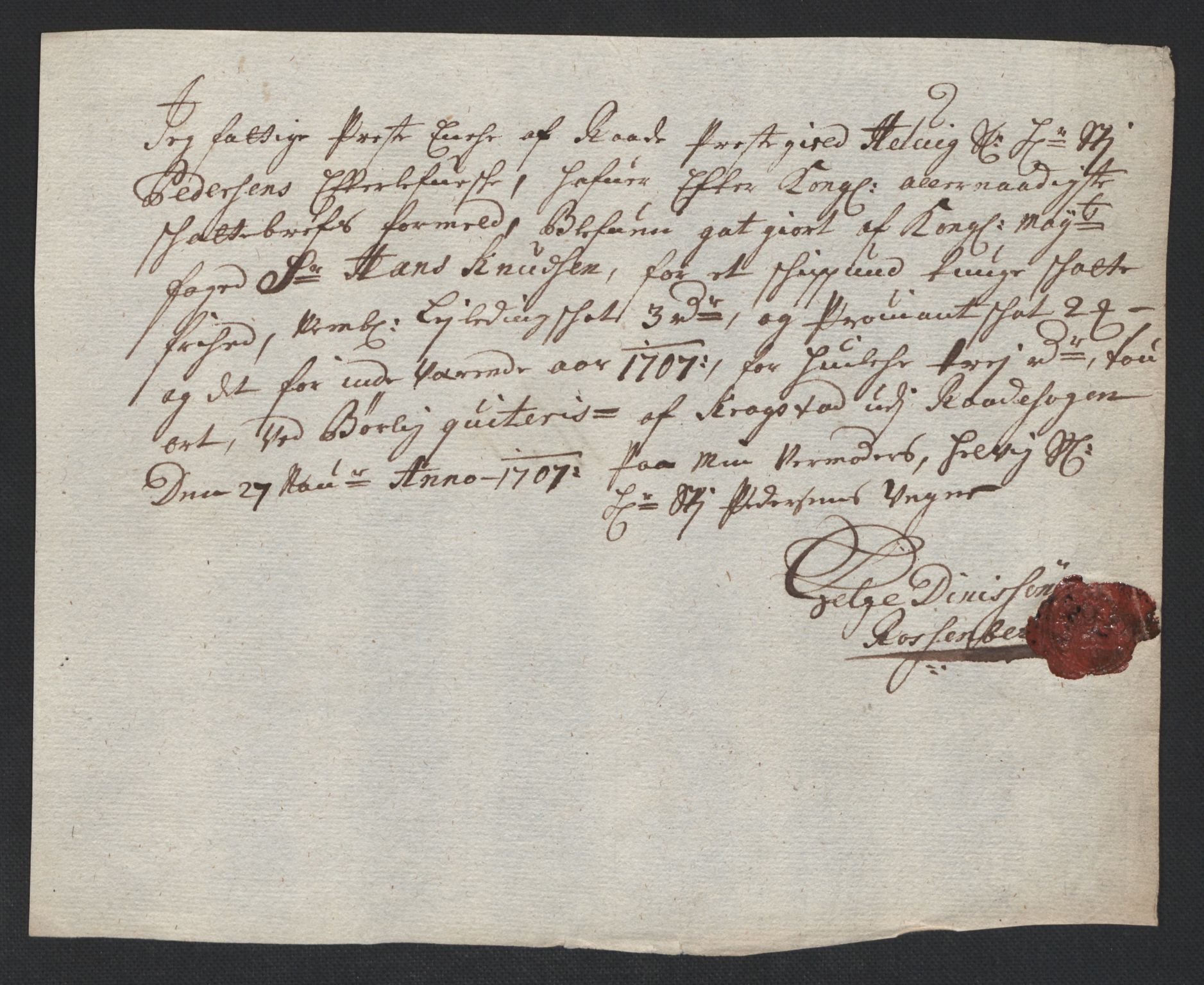 Rentekammeret inntil 1814, Reviderte regnskaper, Fogderegnskap, AV/RA-EA-4092/R04/L0134: Fogderegnskap Moss, Onsøy, Tune, Veme og Åbygge, 1707-1708, s. 184