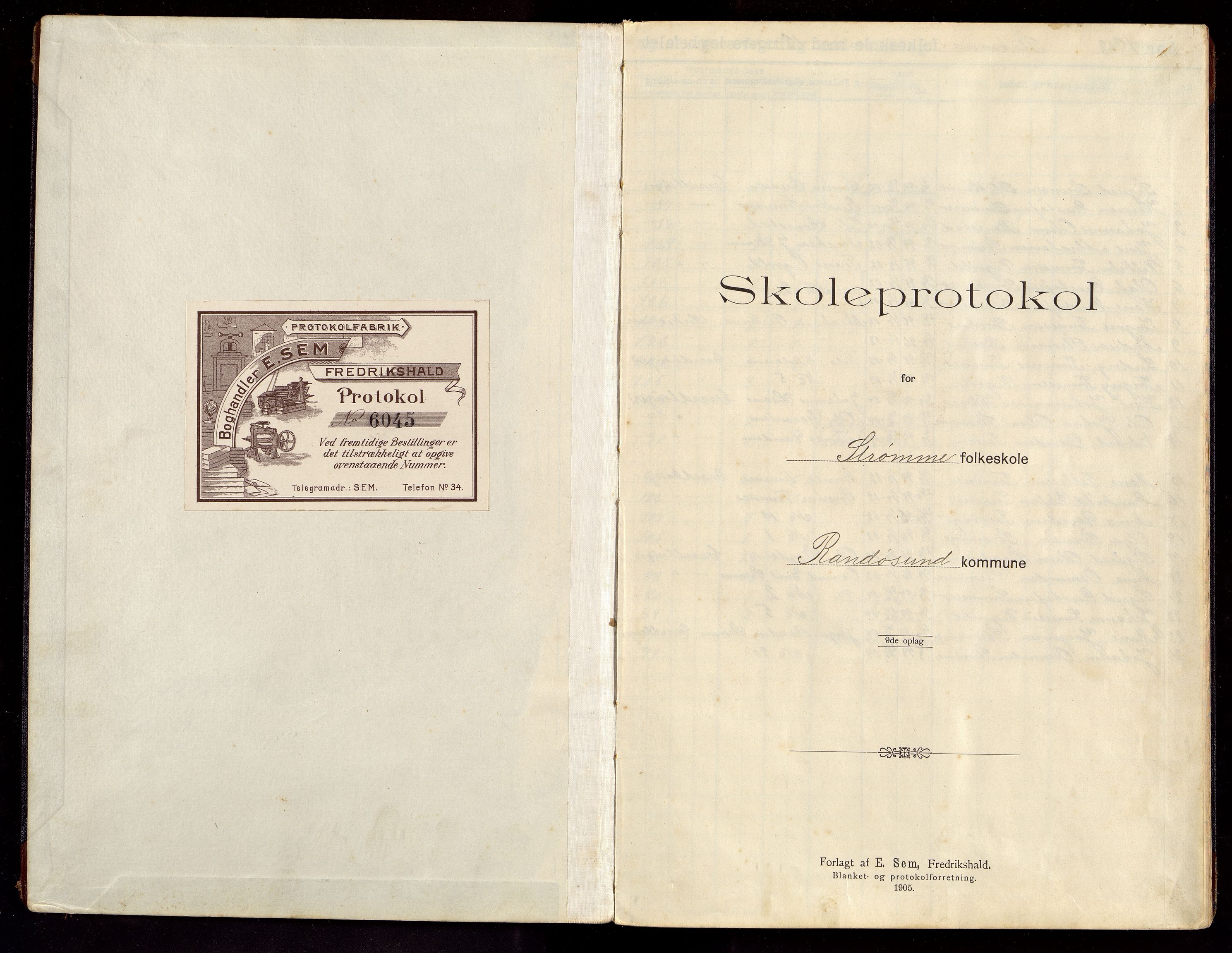 Randesund kommune - Strømme Skolekrets, IKAV/1001RA551/H/L0001: Skoleprotokoll, 1908-1919