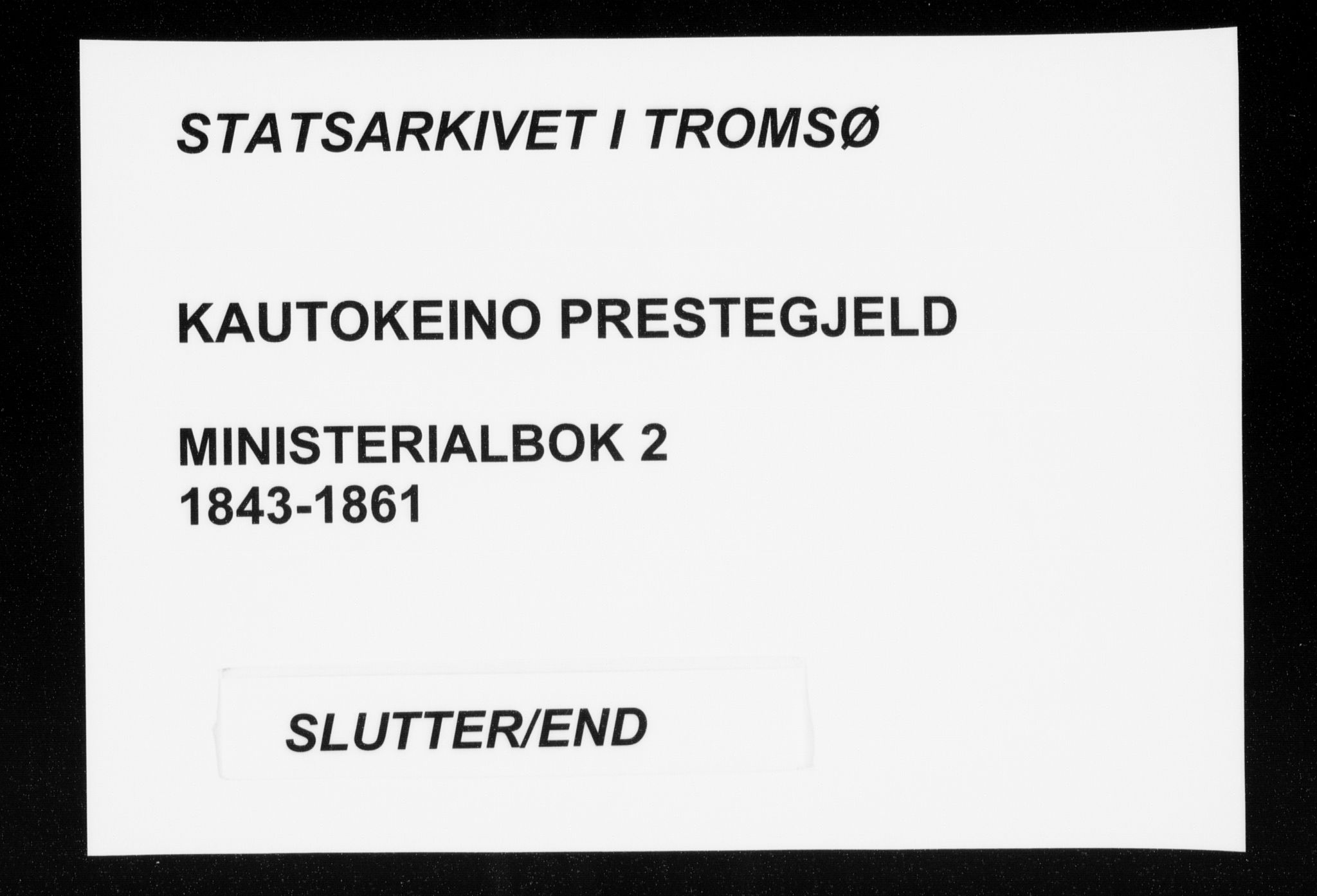 Kautokeino sokneprestembete, AV/SATØ-S-1340/H/Ha/L0002.kirke: Ministerialbok nr. 2, 1843-1861