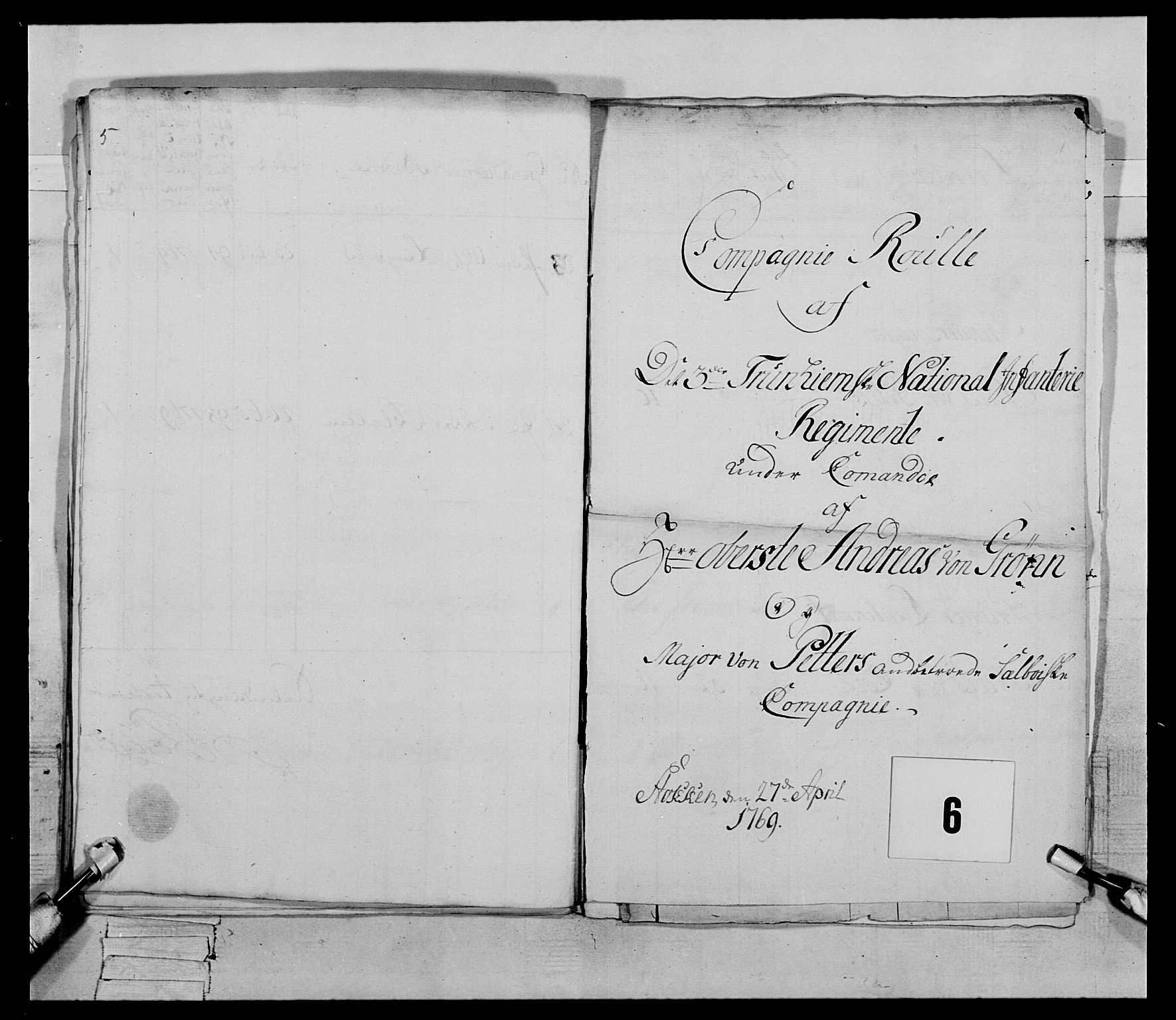 Generalitets- og kommissariatskollegiet, Det kongelige norske kommissariatskollegium, AV/RA-EA-5420/E/Eh/L0084: 3. Trondheimske nasjonale infanteriregiment, 1769-1773, s. 33