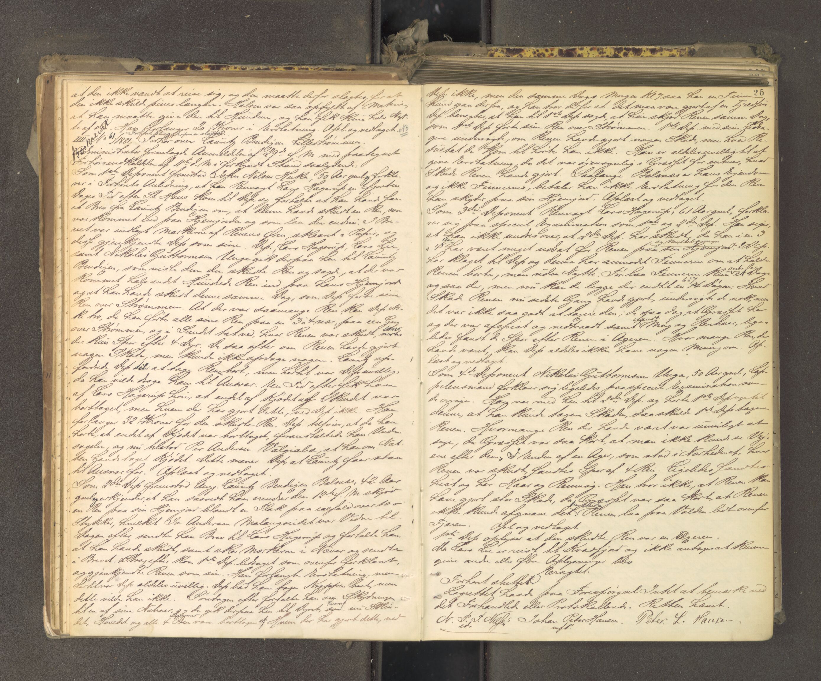 Tromsø sorenskriveri 1855-, AV/SATØ-S-0050/F/Fe/L0133: Ekstrarettsprotokoll med register, 1881-1888, s. 24b-25a
