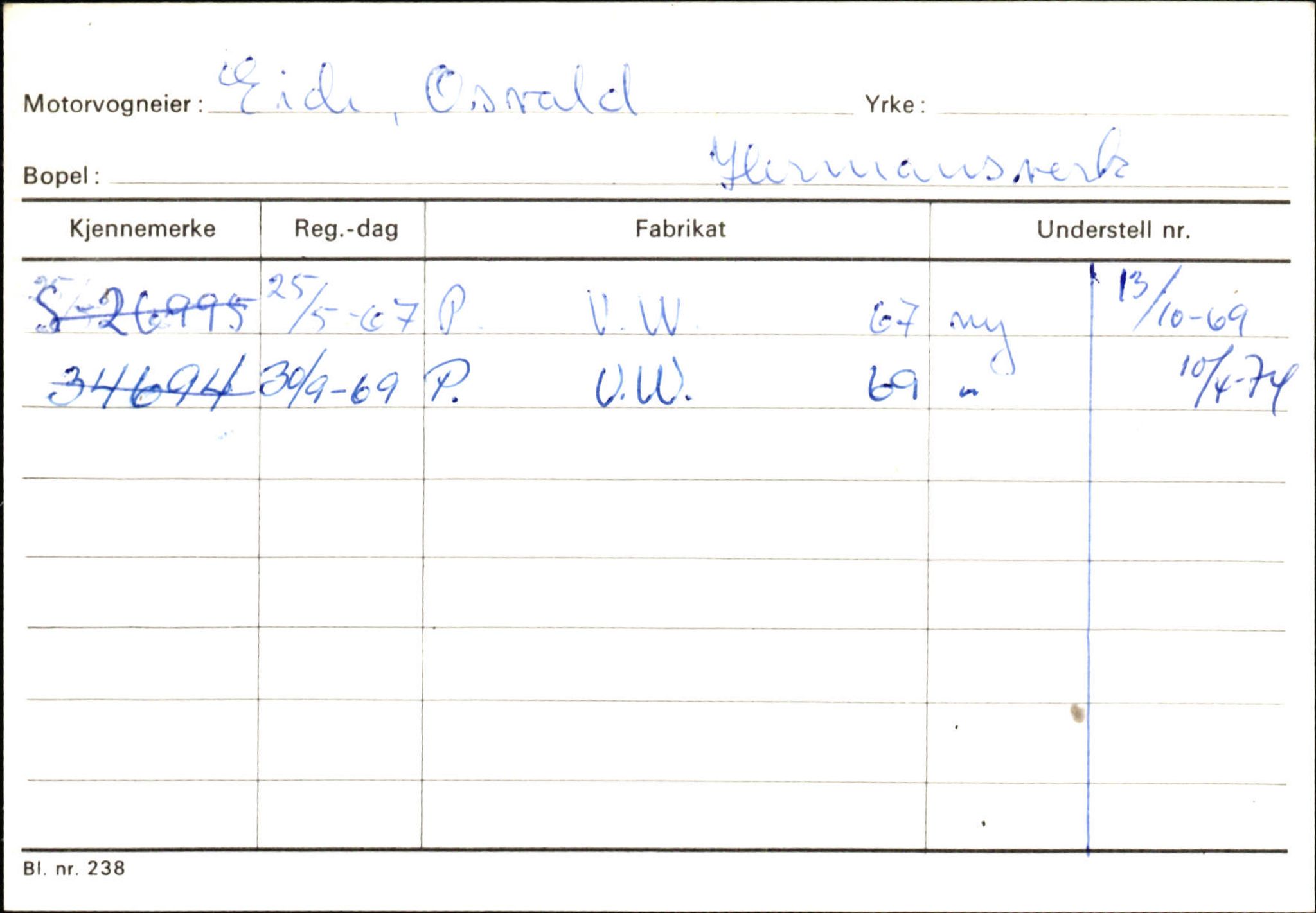 Statens vegvesen, Sogn og Fjordane vegkontor, AV/SAB-A-5301/4/F/L0126: Eigarregister Fjaler M-Å. Leikanger A-Å, 1945-1975, s. 1041