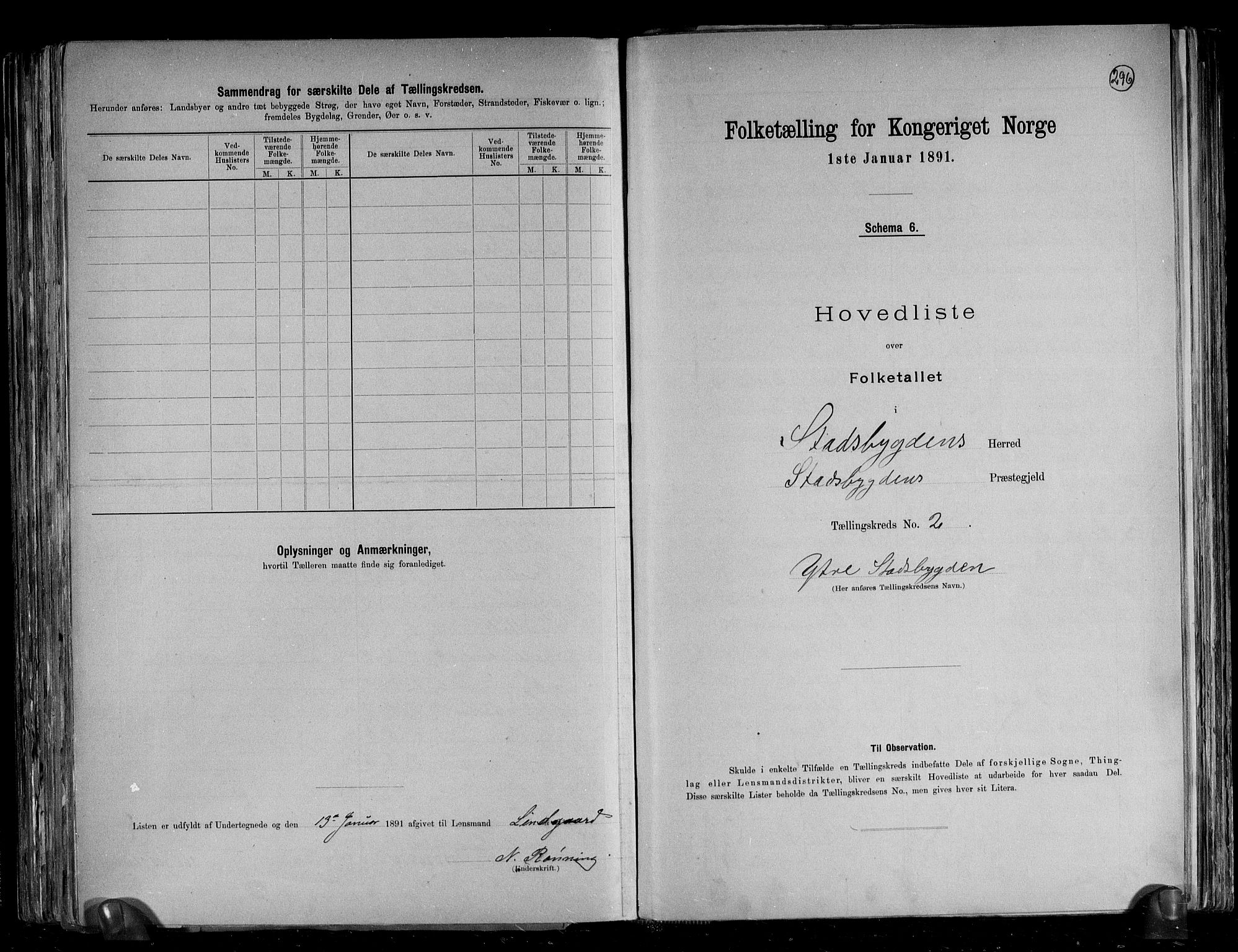 RA, Folketelling 1891 for 1625 Stadsbygd herred, 1891, s. 8