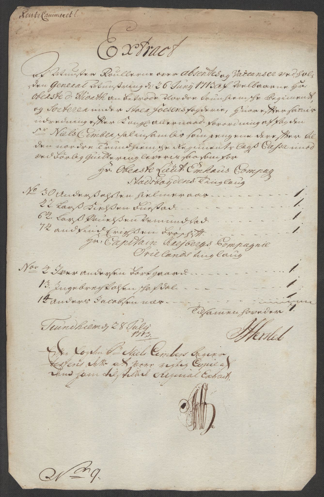 Rentekammeret inntil 1814, Reviderte regnskaper, Fogderegnskap, AV/RA-EA-4092/R57/L3861: Fogderegnskap Fosen, 1712-1713, s. 371