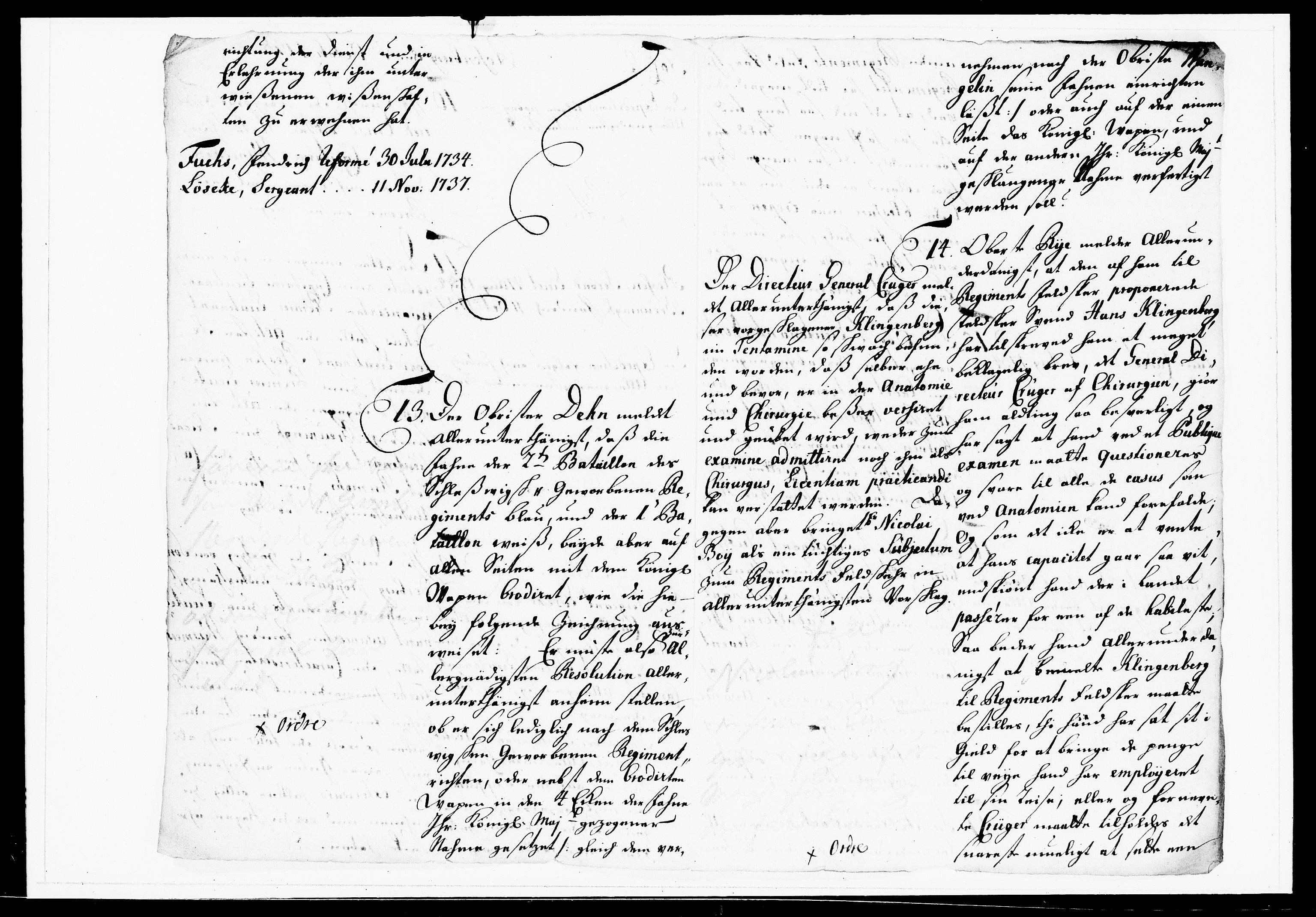 Krigskollegiet, Krigskancelliet, DRA/A-0006/-/1143-1150: Refererede sager, 1738, s. 438