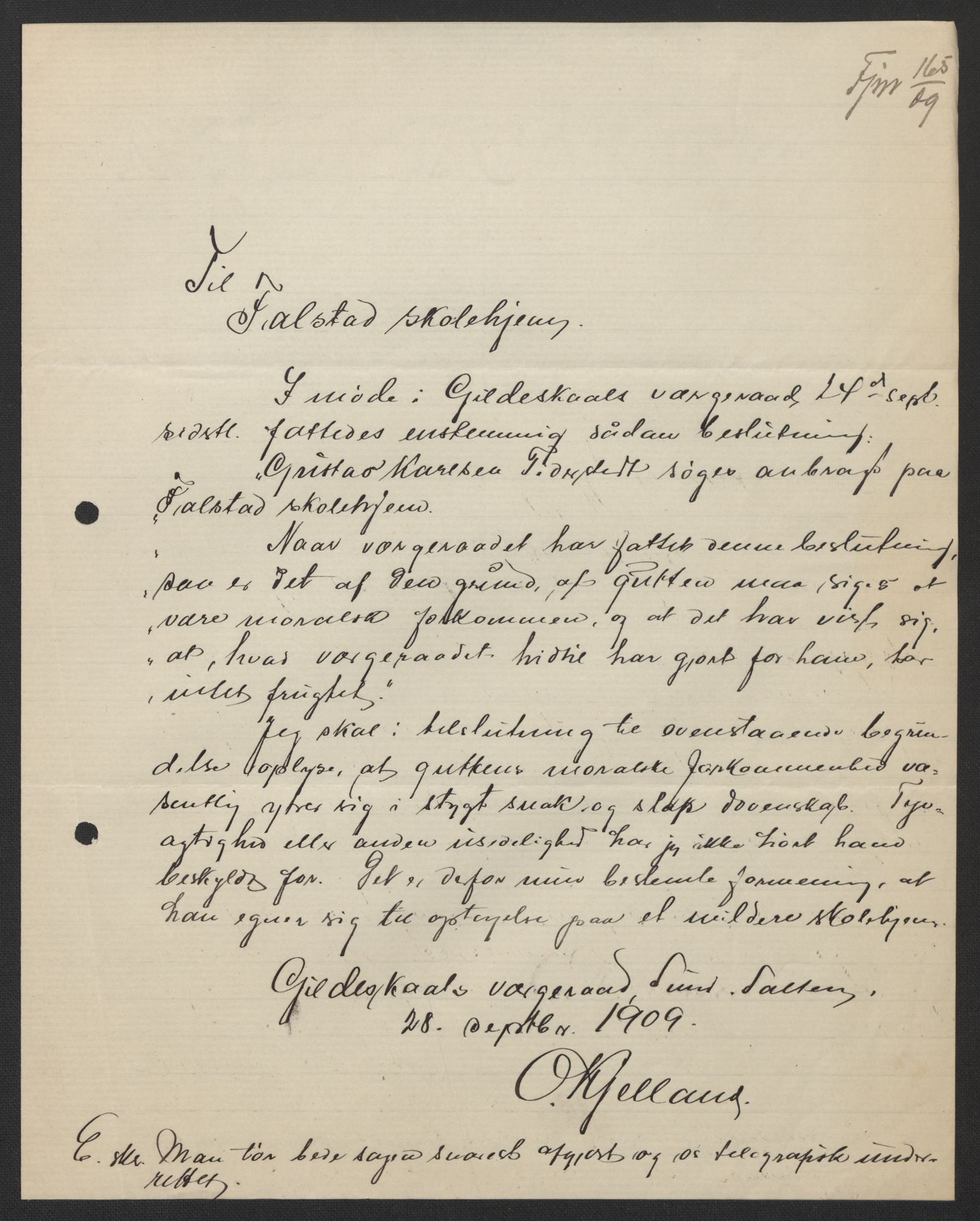 Falstad skolehjem, AV/RA-S-1676/E/Eb/L0009: Elevmapper løpenr. 189-209, 1909-1916, s. 276