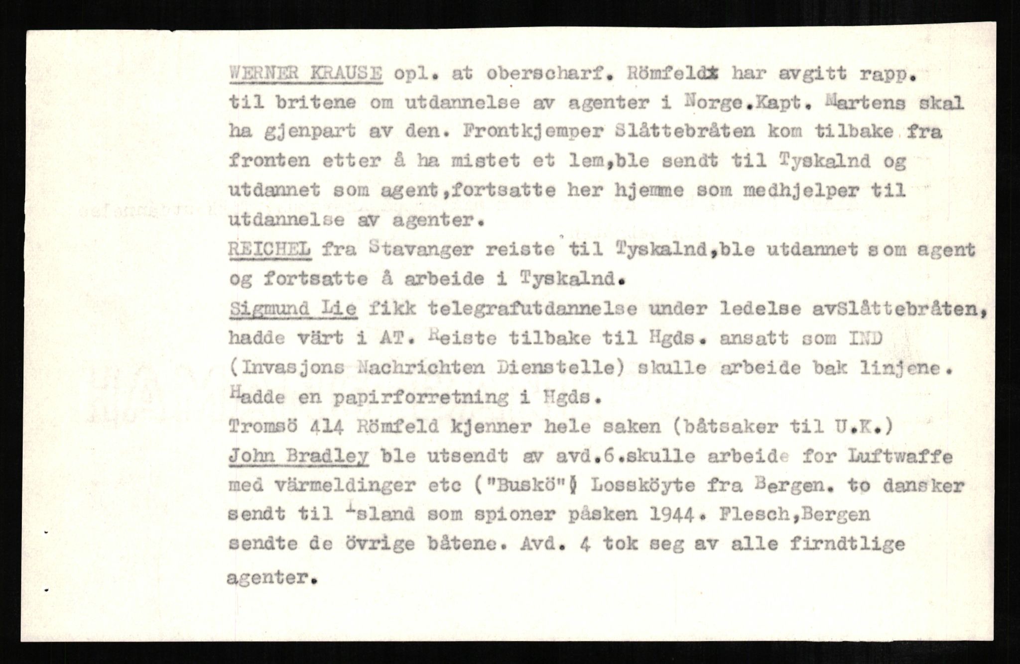 Forsvaret, Forsvarets overkommando II, AV/RA-RAFA-3915/D/Db/L0002: CI Questionaires. Tyske okkupasjonsstyrker i Norge. Tyskere., 1945-1946, s. 284
