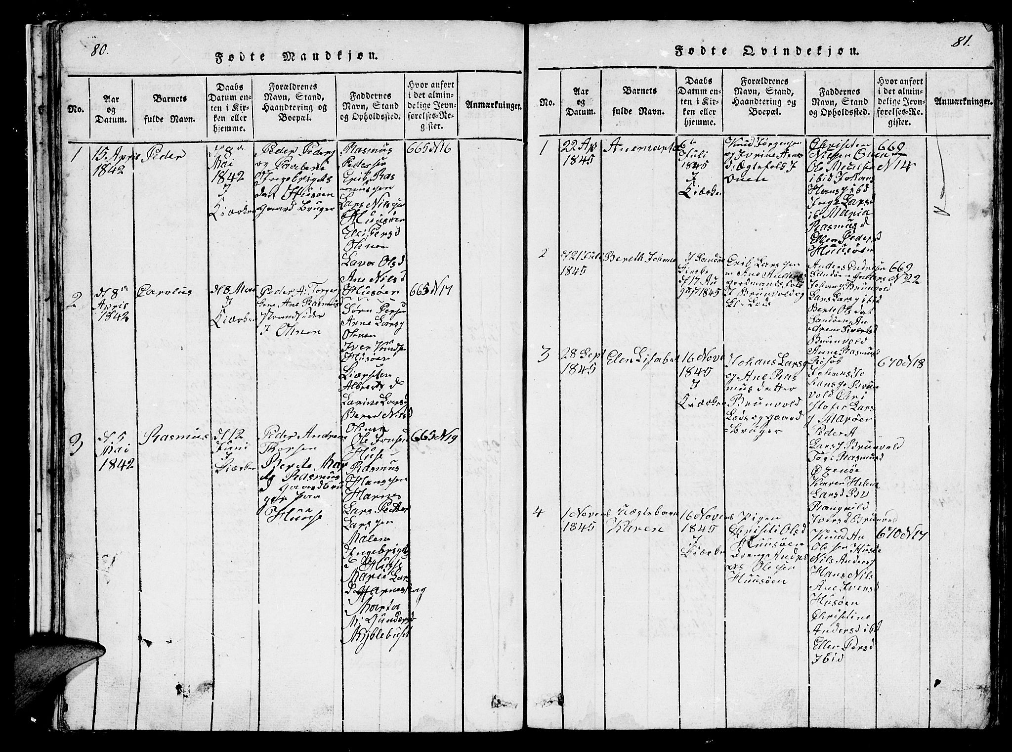 Ministerialprotokoller, klokkerbøker og fødselsregistre - Møre og Romsdal, SAT/A-1454/561/L0731: Klokkerbok nr. 561C01, 1817-1867, s. 80-81