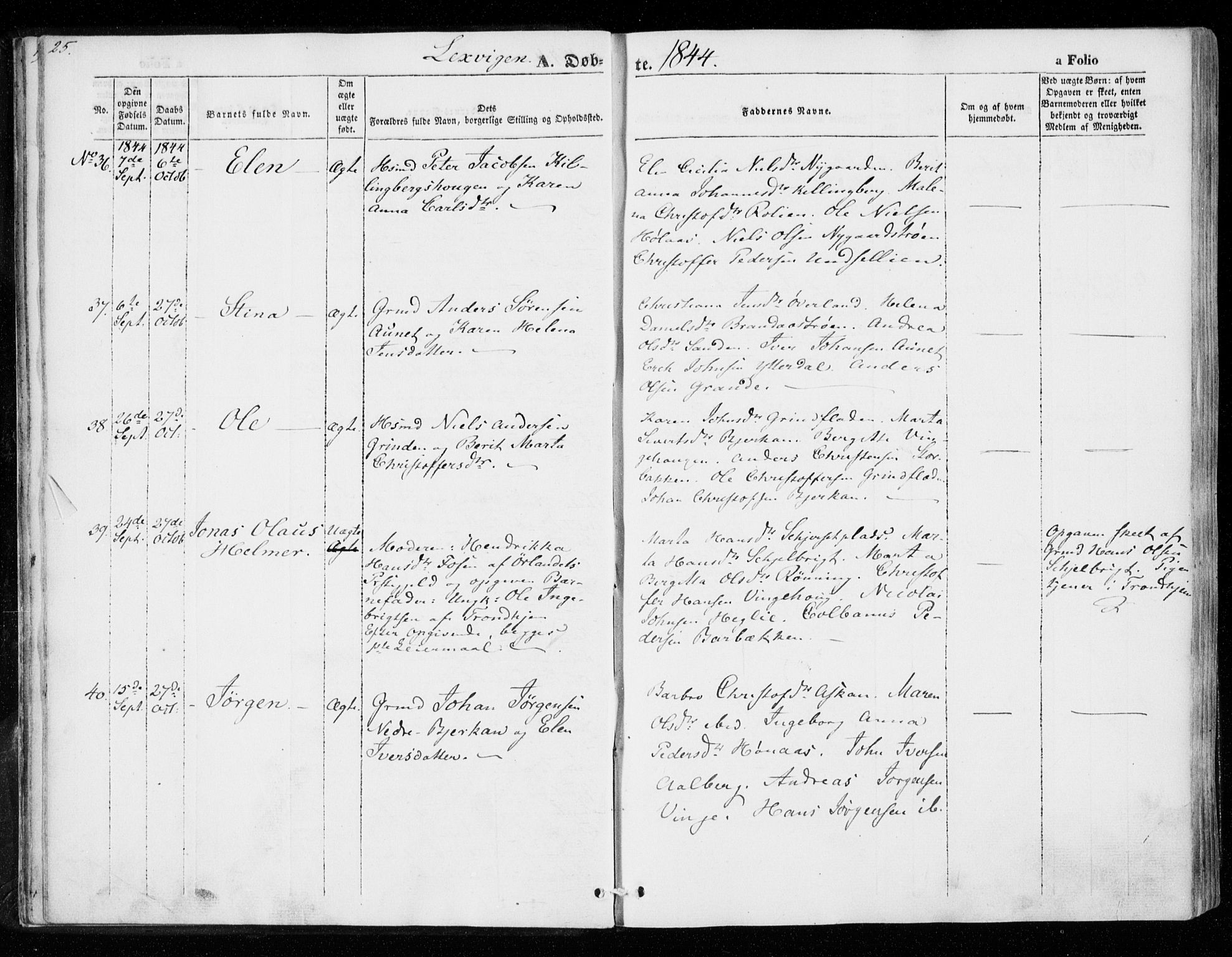 Ministerialprotokoller, klokkerbøker og fødselsregistre - Nord-Trøndelag, AV/SAT-A-1458/701/L0007: Ministerialbok nr. 701A07 /1, 1842-1854, s. 25