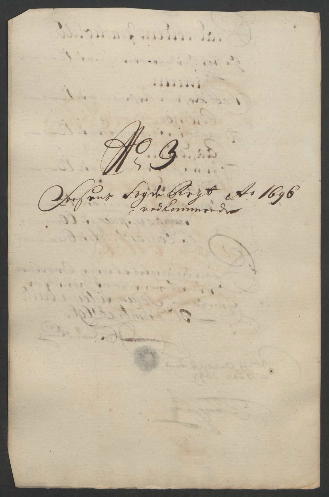 Rentekammeret inntil 1814, Reviderte regnskaper, Fogderegnskap, AV/RA-EA-4092/R57/L3851: Fogderegnskap Fosen, 1695-1696, s. 243