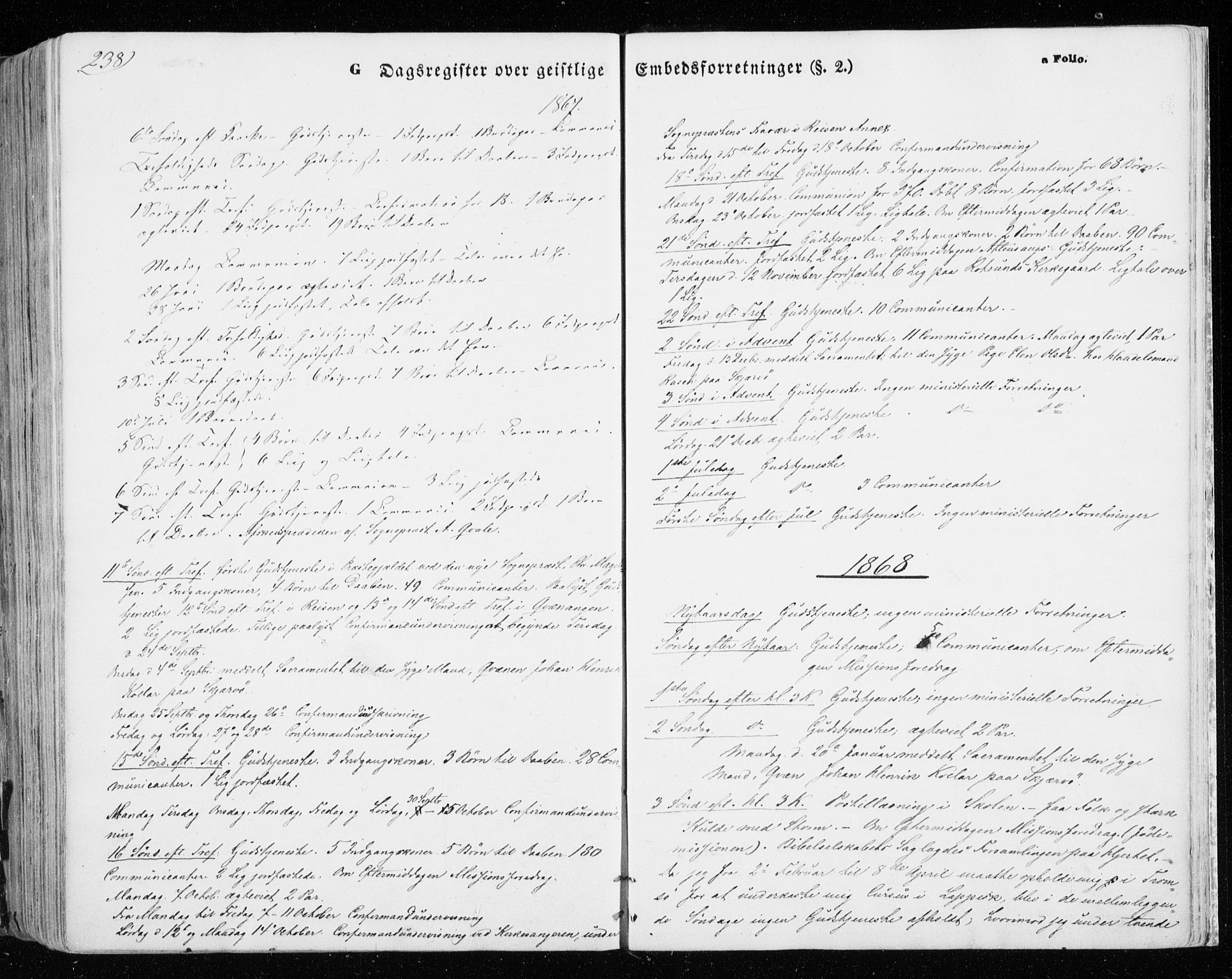 Skjervøy sokneprestkontor, AV/SATØ-S-1300/H/Ha/Haa/L0007kirke: Ministerialbok nr. 7, 1860-1870, s. 238