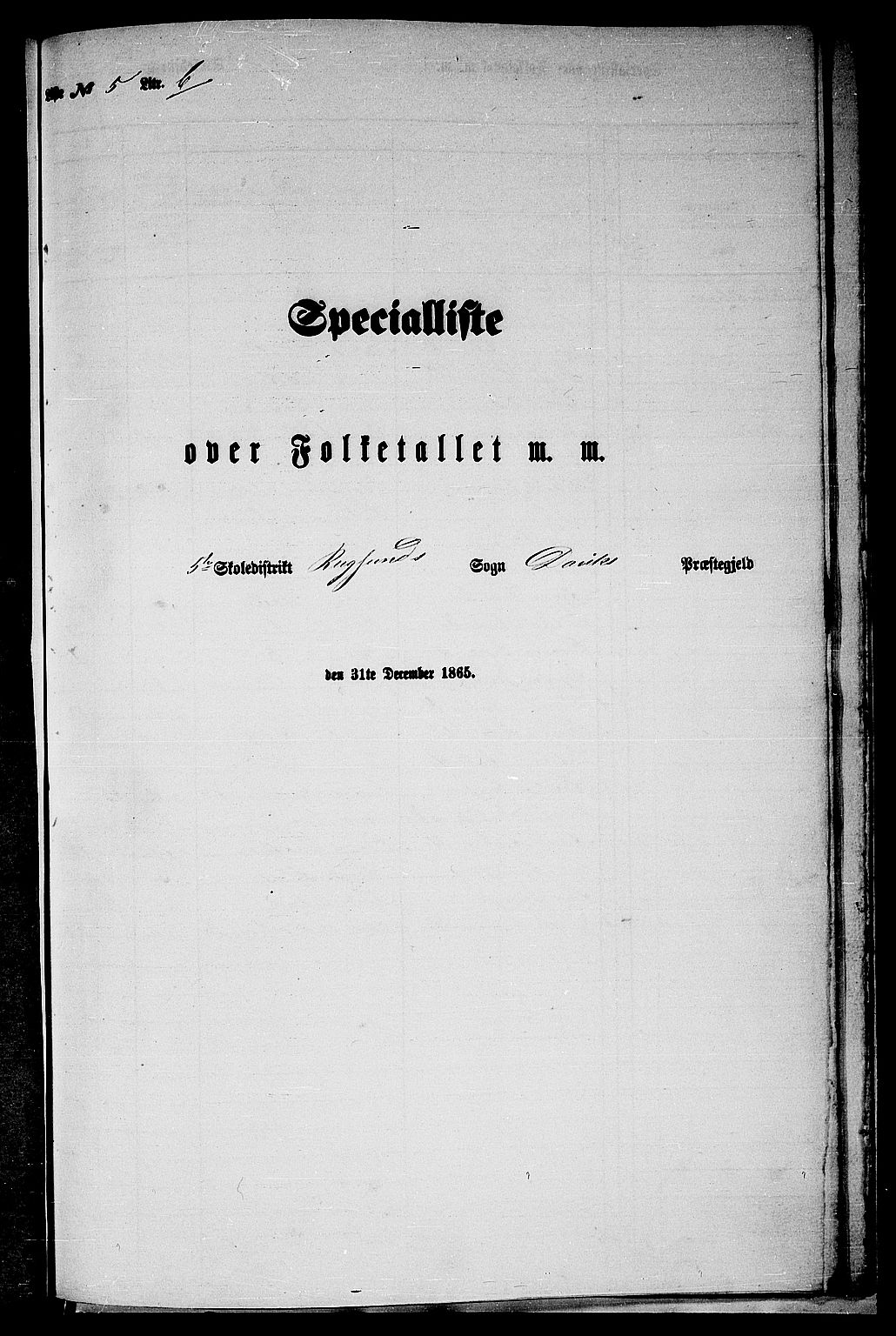 RA, Folketelling 1865 for 1442P Davik prestegjeld, 1865, s. 111