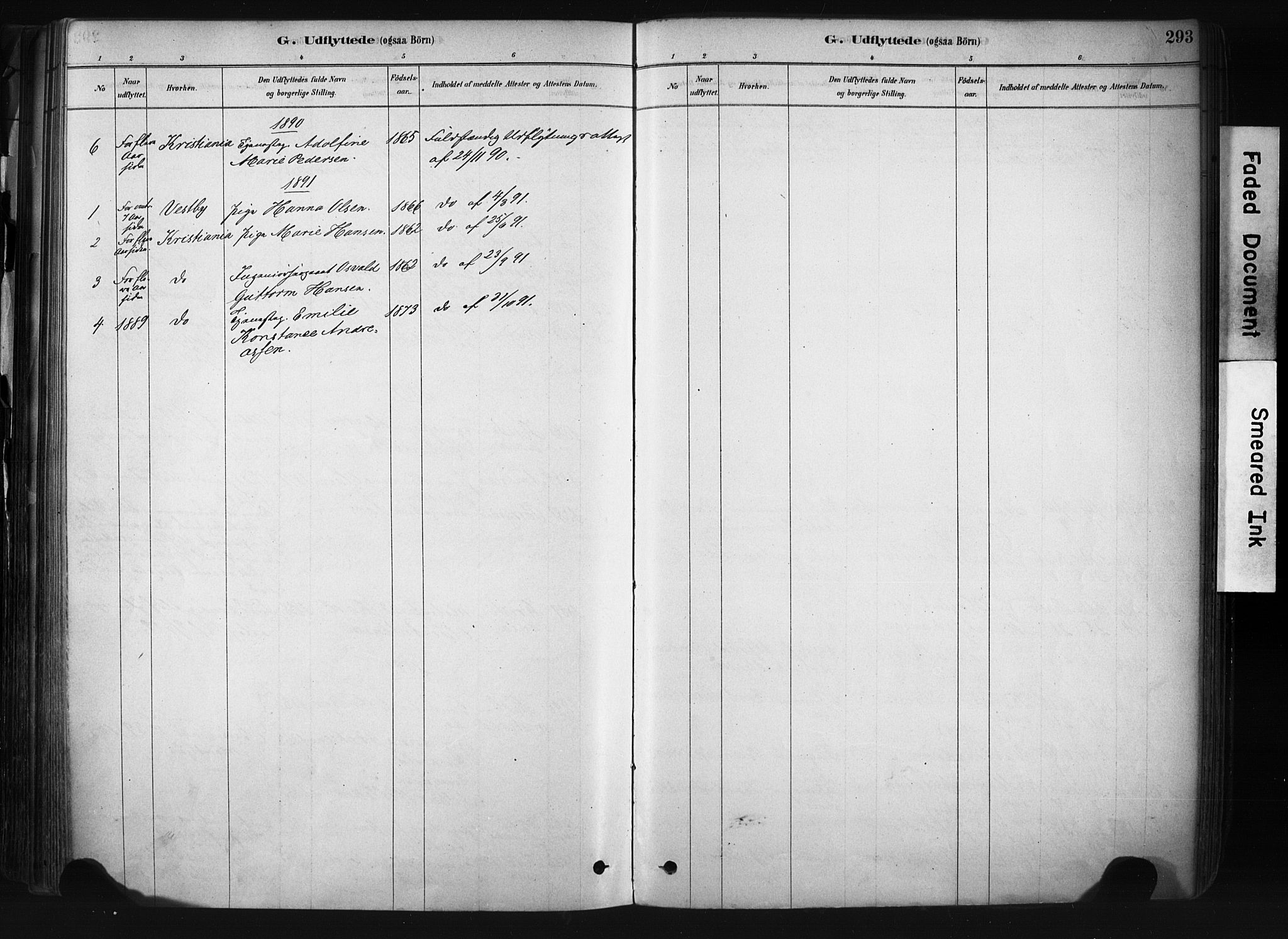 Drøbak prestekontor Kirkebøker, SAO/A-10142a/F/Fb/L0001: Ministerialbok nr. II 1, 1878-1891, s. 293