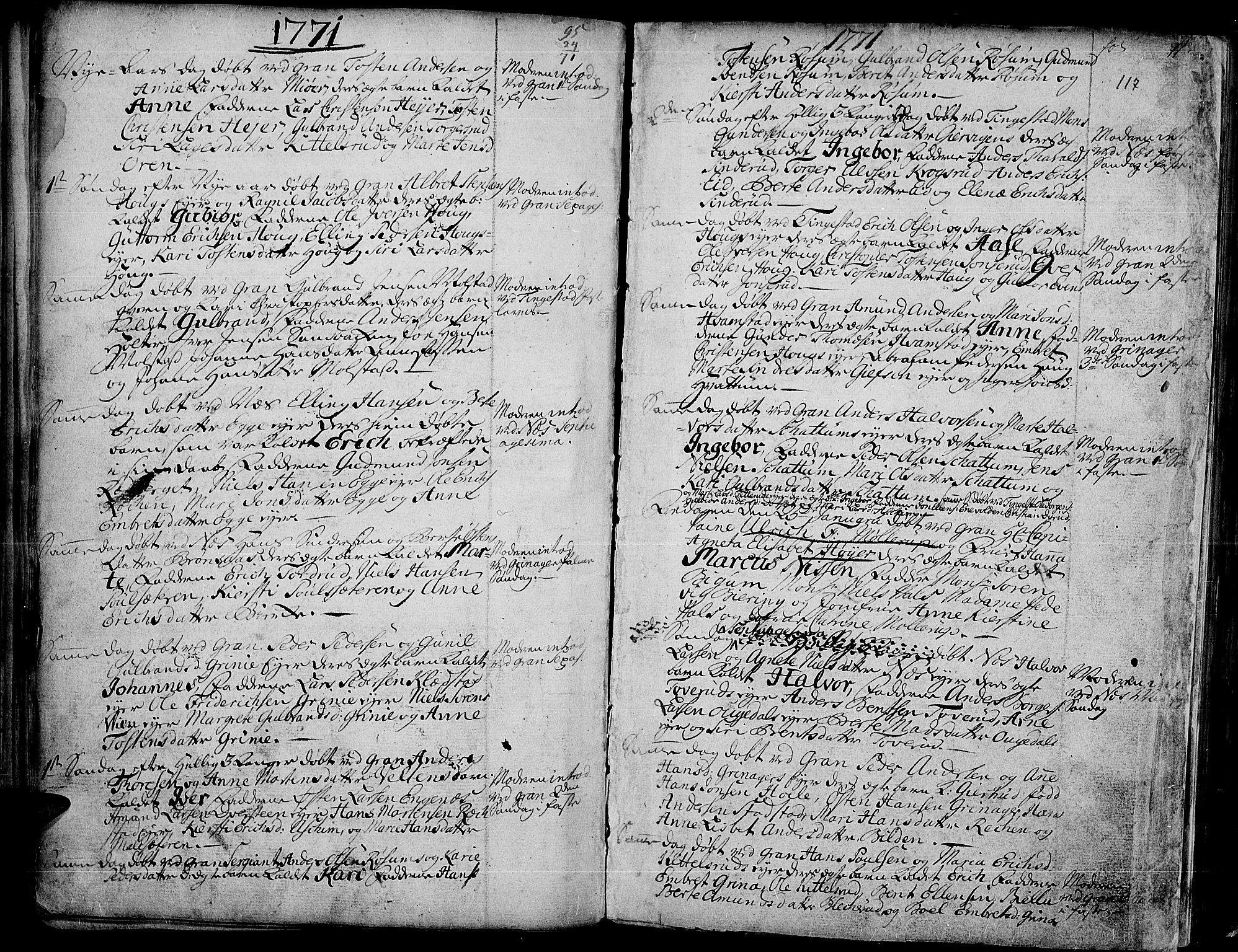 Gran prestekontor, AV/SAH-PREST-112/H/Ha/Haa/L0004: Ministerialbok nr. 4, 1759-1775, s. 117