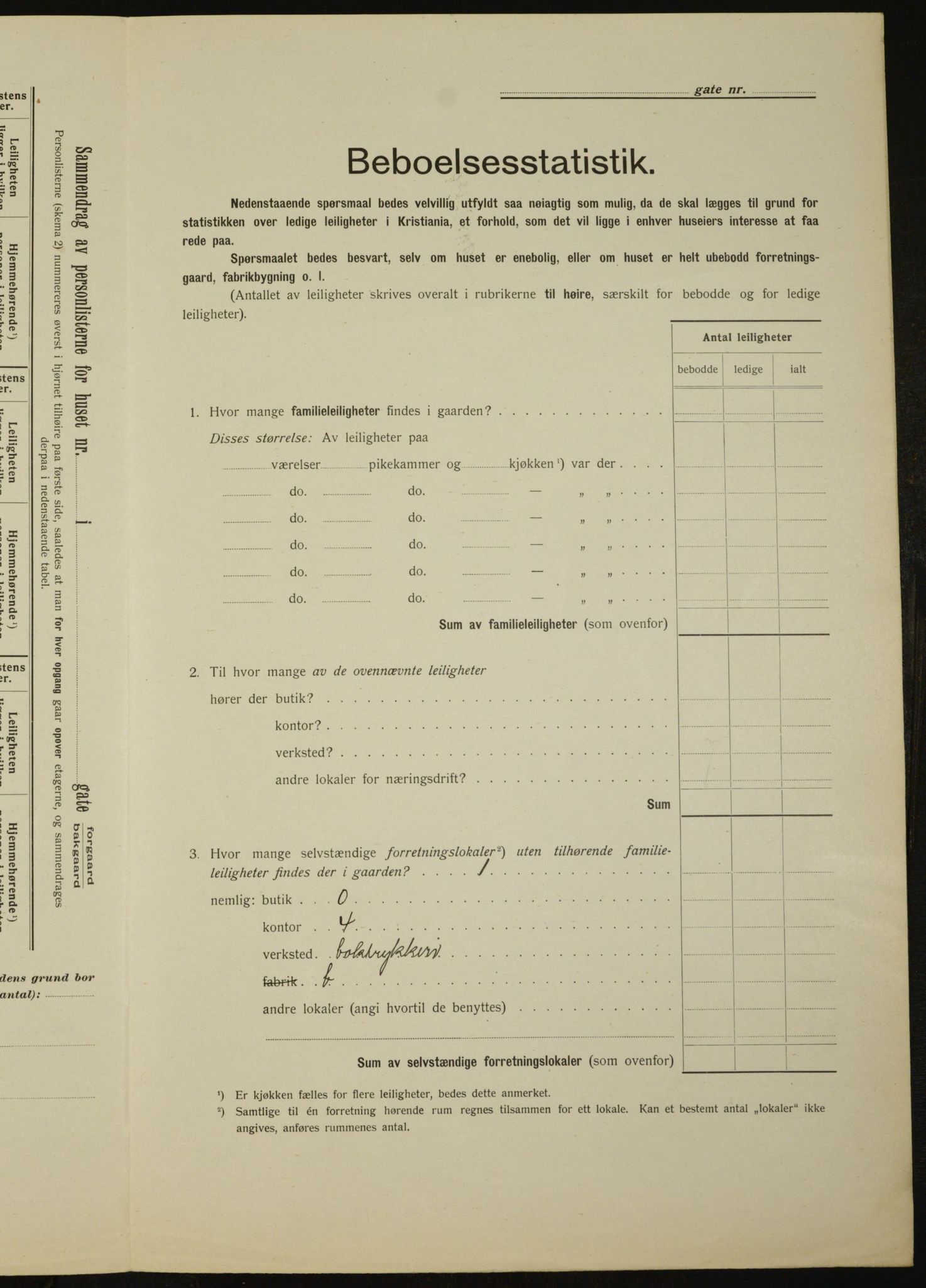 OBA, Kommunal folketelling 1.2.1912 for Kristiania, 1912, s. 1415