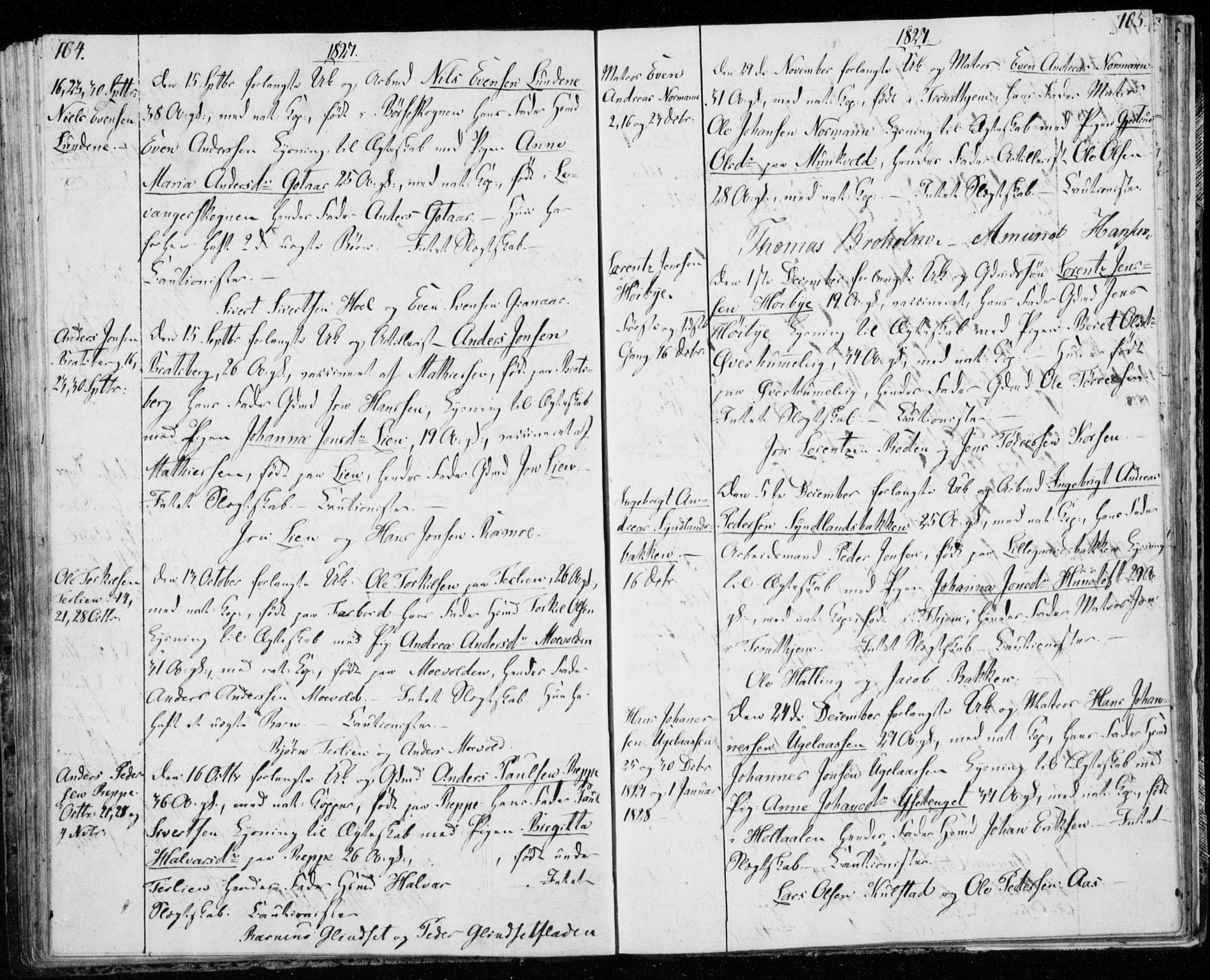 Ministerialprotokoller, klokkerbøker og fødselsregistre - Sør-Trøndelag, SAT/A-1456/606/L0295: Lysningsprotokoll nr. 606A10, 1815-1833, s. 104-105