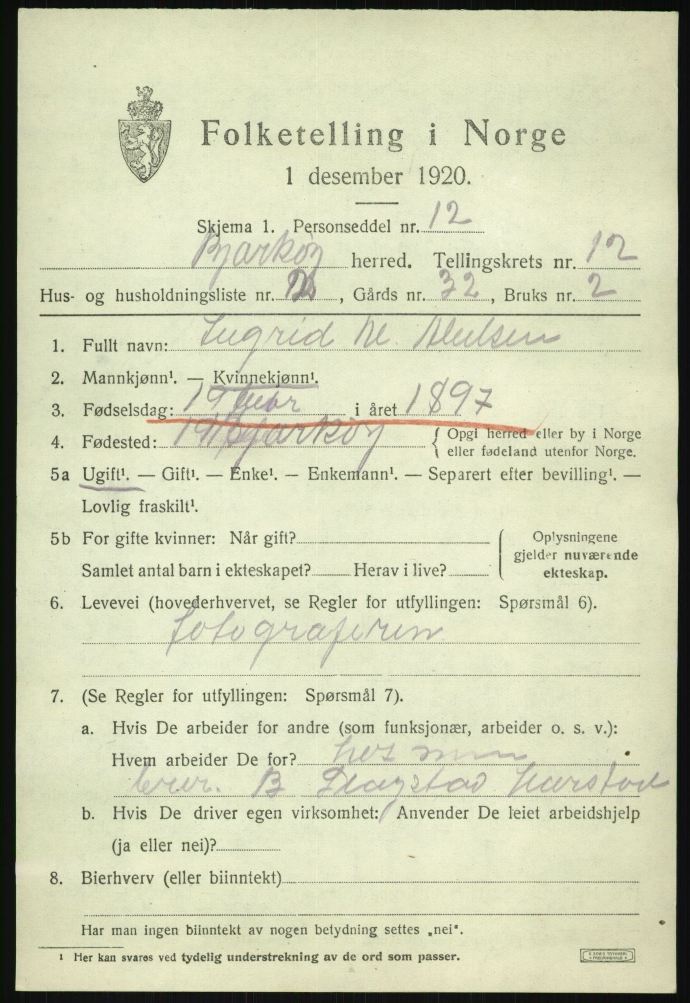 SATØ, Folketelling 1920 for 1915 Bjarkøy herred, 1920, s. 4697