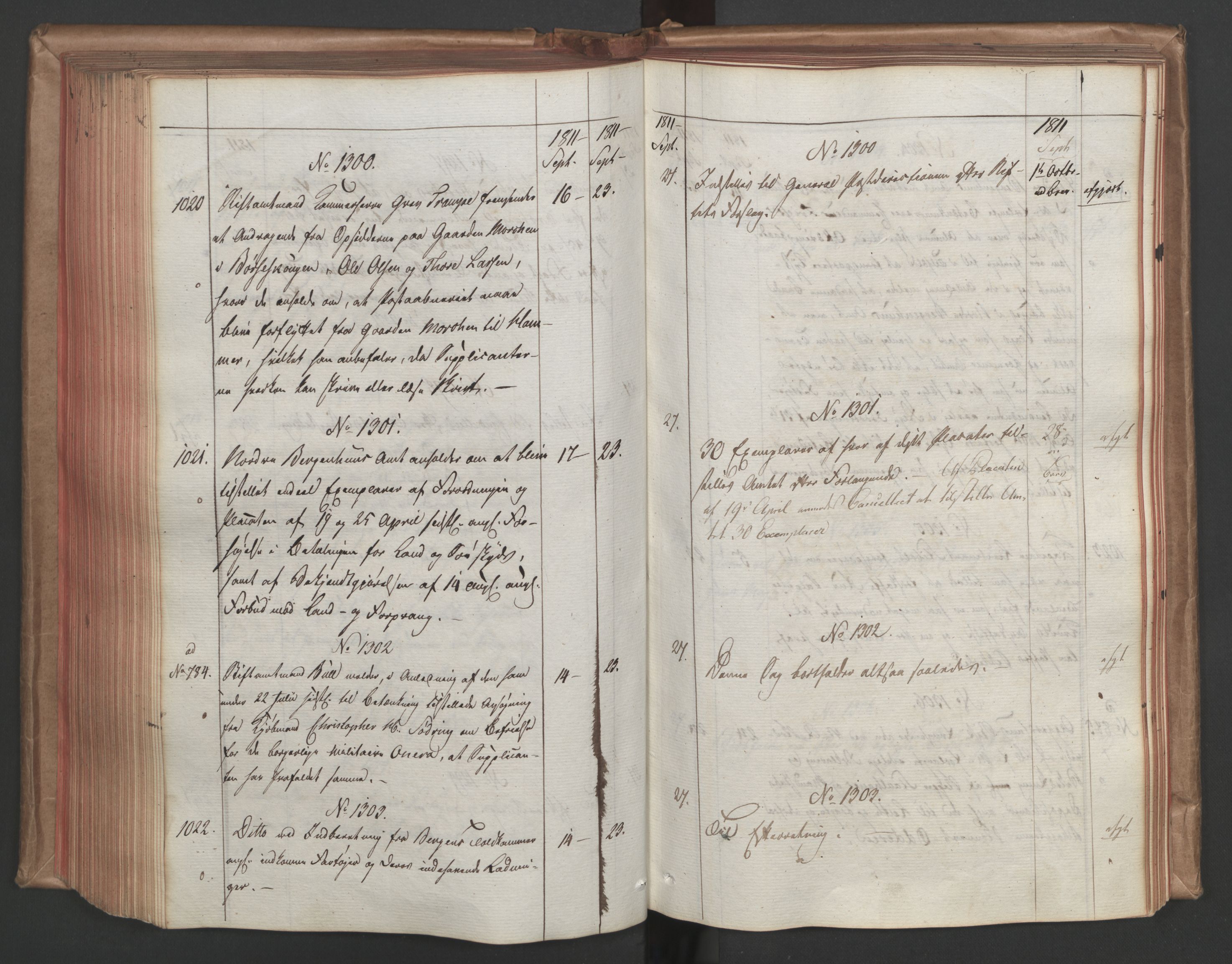 Stattholderembetet 1810-1814, 1. kontor (Kontor A), AV/RA-EA-2872/Ab/L0002: Referatprotokoll,  j.nr. 310-1243,  l.nr. 380-1588, 1811, s. 254