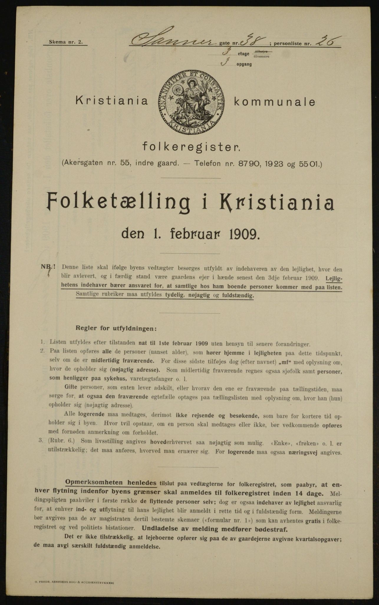 OBA, Kommunal folketelling 1.2.1909 for Kristiania kjøpstad, 1909, s. 80979