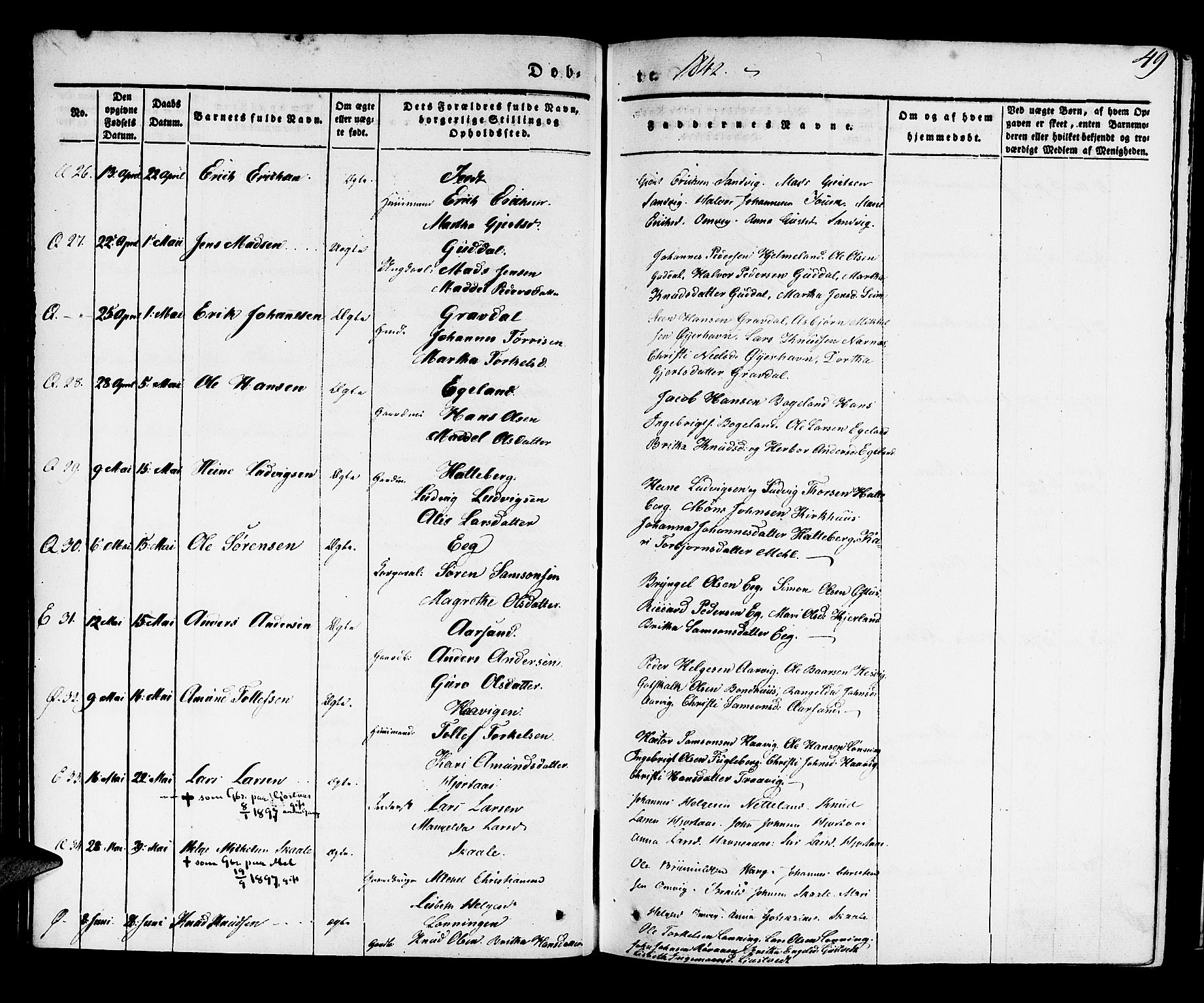 Kvinnherad sokneprestembete, AV/SAB-A-76401/H/Haa: Ministerialbok nr. A 6, 1835-1843, s. 49
