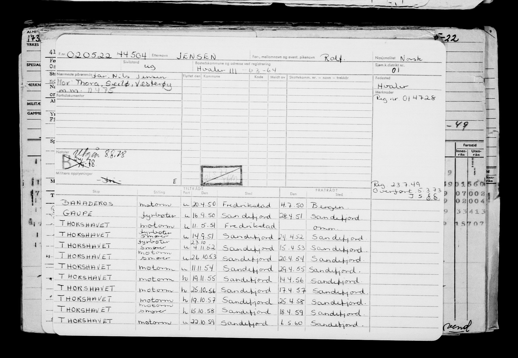 Direktoratet for sjømenn, AV/RA-S-3545/G/Gb/L0206: Hovedkort, 1922, s. 37