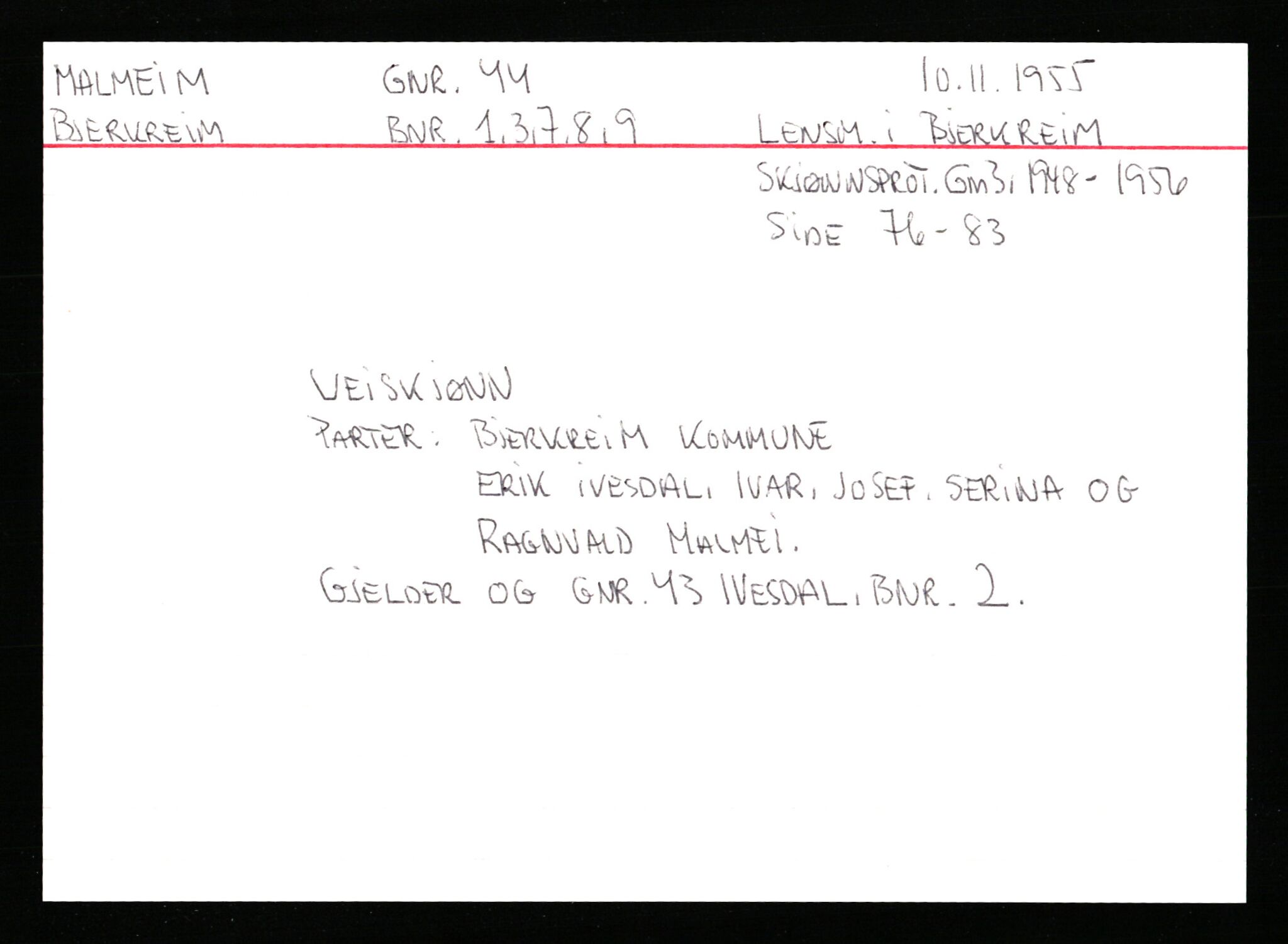Statsarkivet i Stavanger, AV/SAST-A-101971/03/Y/Ym/L0037: Åstedskort sortert etter gårdsnavn: Lædre - Mauland, 1600-1950, s. 357