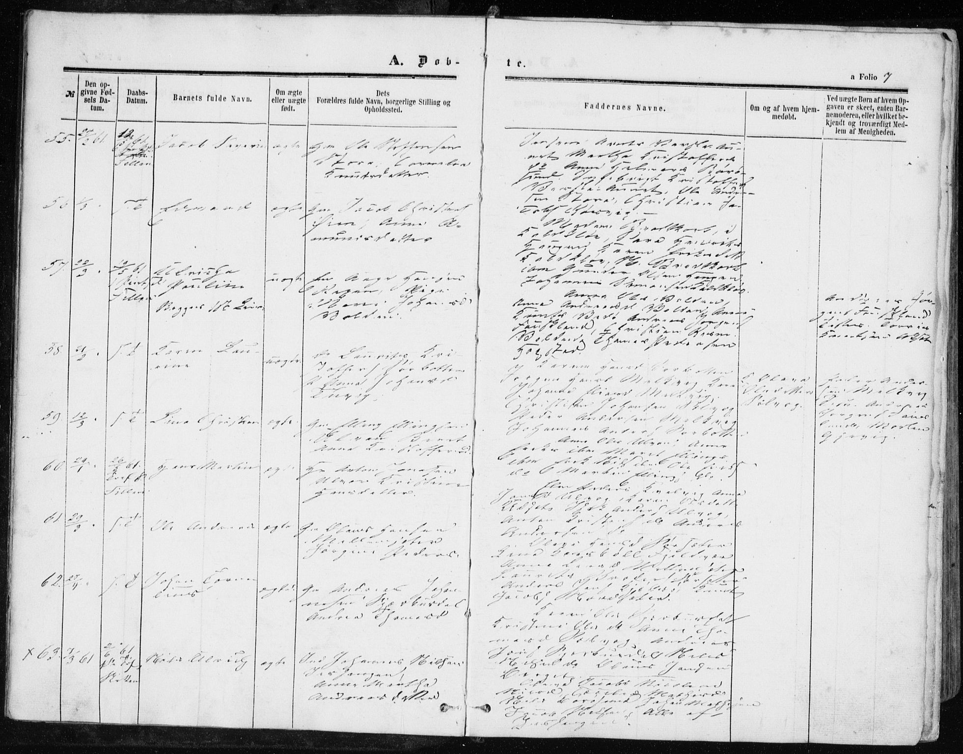 Ministerialprotokoller, klokkerbøker og fødselsregistre - Sør-Trøndelag, AV/SAT-A-1456/634/L0531: Ministerialbok nr. 634A07, 1861-1870, s. 7