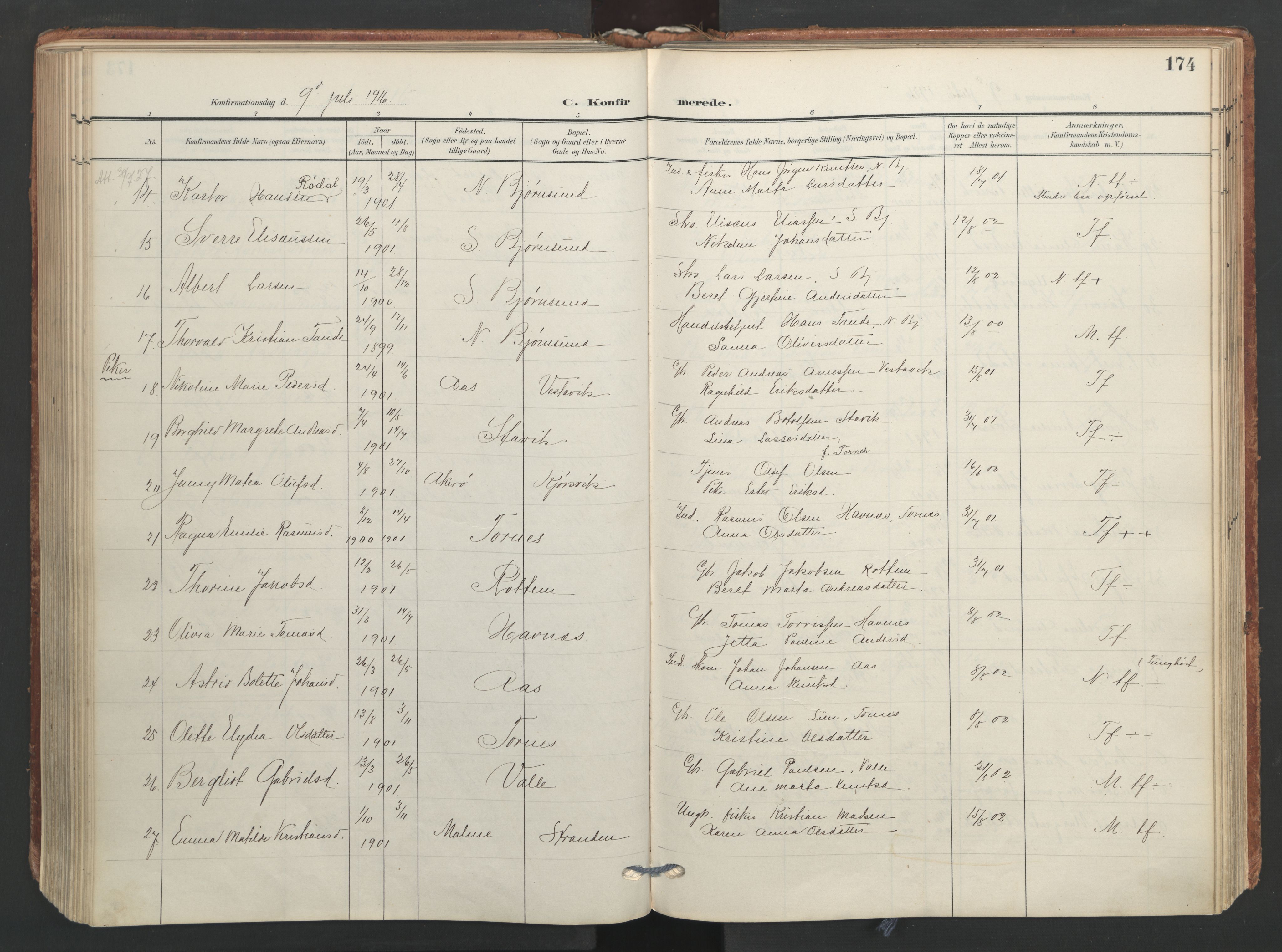 Ministerialprotokoller, klokkerbøker og fødselsregistre - Møre og Romsdal, AV/SAT-A-1454/565/L0751: Ministerialbok nr. 565A05, 1905-1979, s. 174