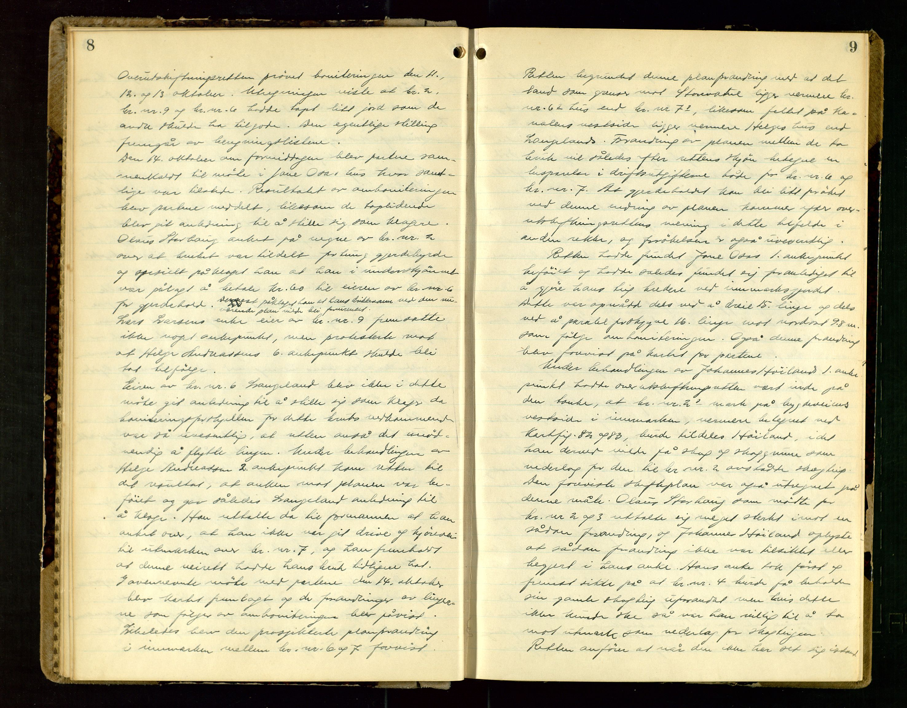 Rogaland jordskifterett, AV/SAST-A-102426/Oa/L0113: Forhandlingsprotokoll, 1926-1944, s. 8-9