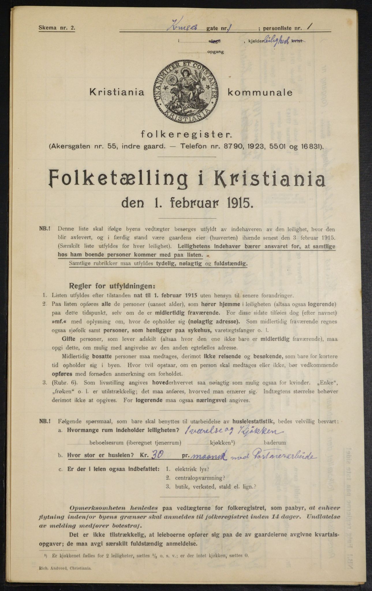 OBA, Kommunal folketelling 1.2.1915 for Kristiania, 1915, s. 54426