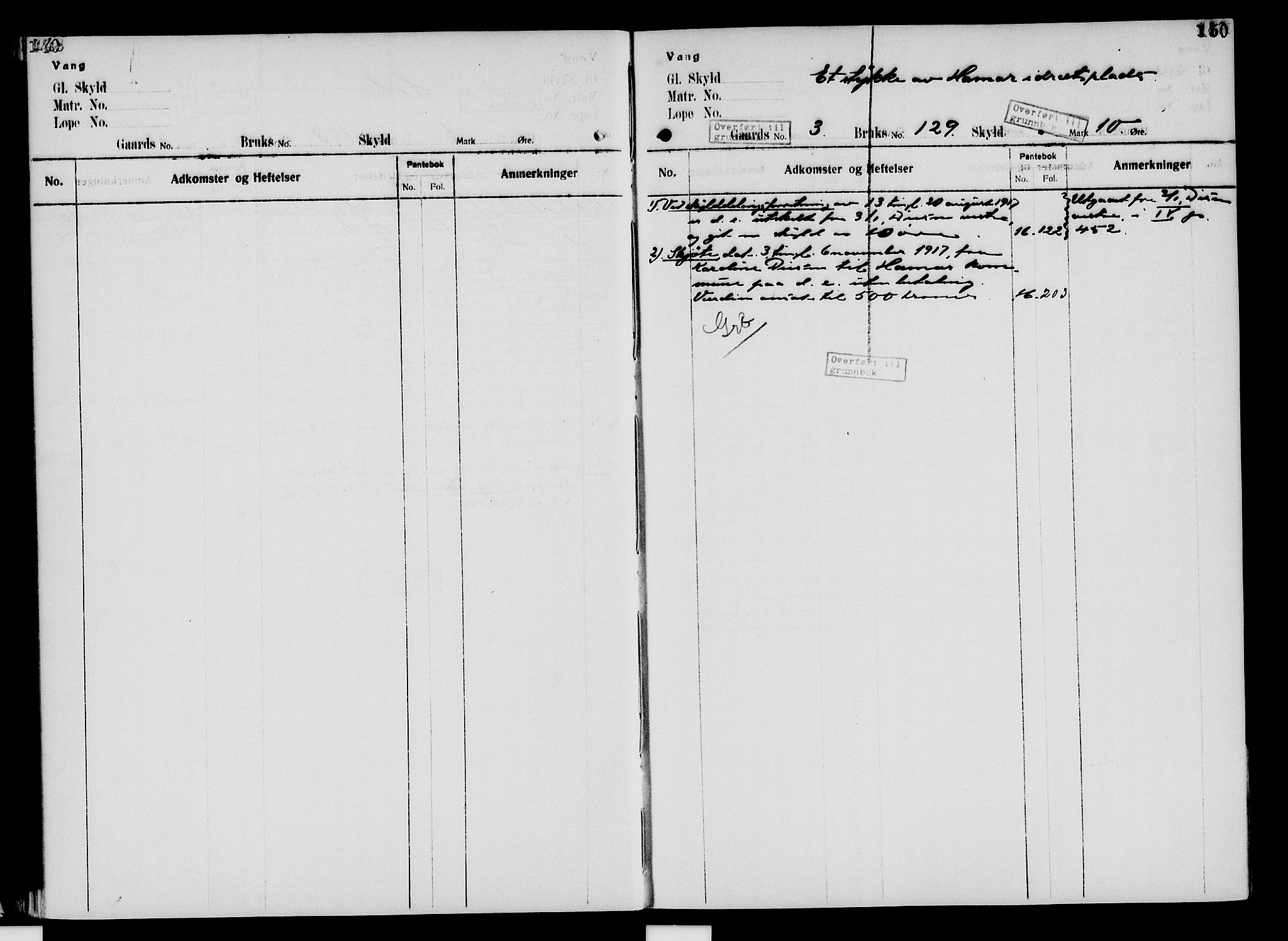 Nord-Hedmark sorenskriveri, SAH/TING-012/H/Ha/Had/Hade/L0005: Panteregister nr. 4.5, 1916-1940, s. 149-150