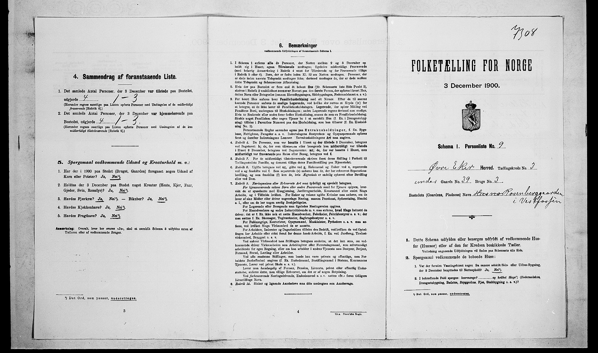RA, Folketelling 1900 for 0624 Øvre Eiker herred, 1900, s. 505