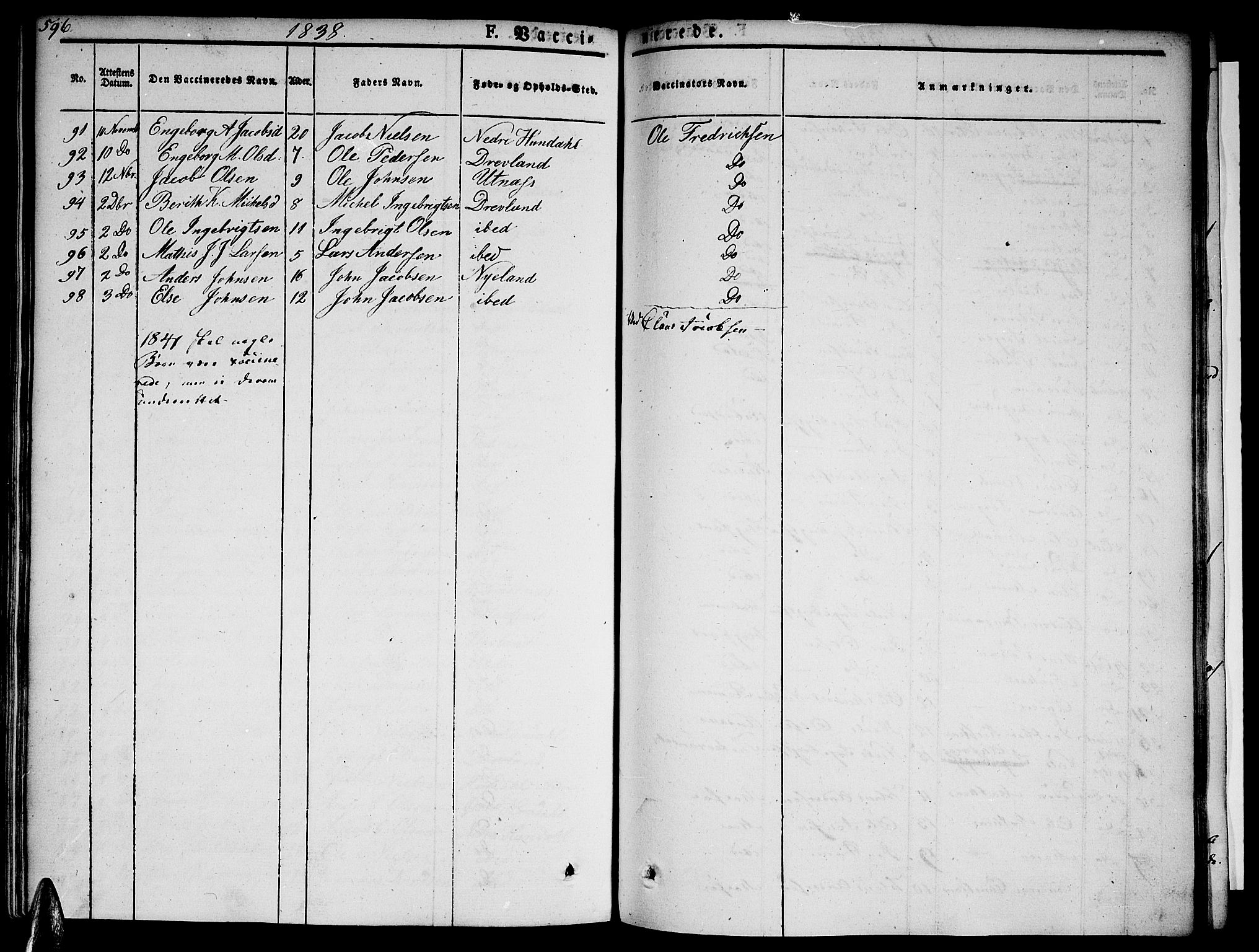 Ministerialprotokoller, klokkerbøker og fødselsregistre - Nordland, AV/SAT-A-1459/820/L0290: Ministerialbok nr. 820A11, 1826-1845, s. 596