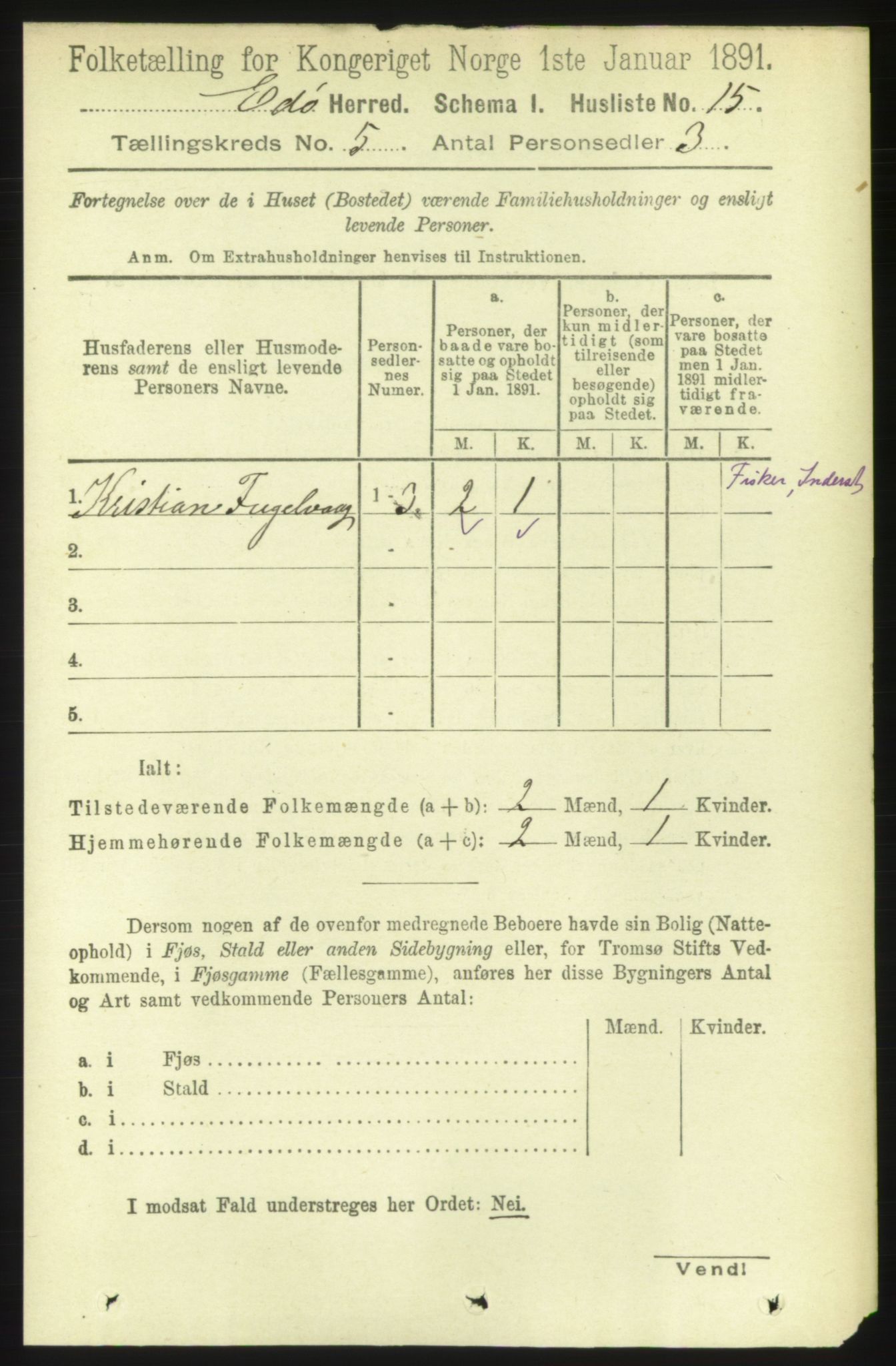 RA, Folketelling 1891 for 1573 Edøy herred, 1891, s. 1191