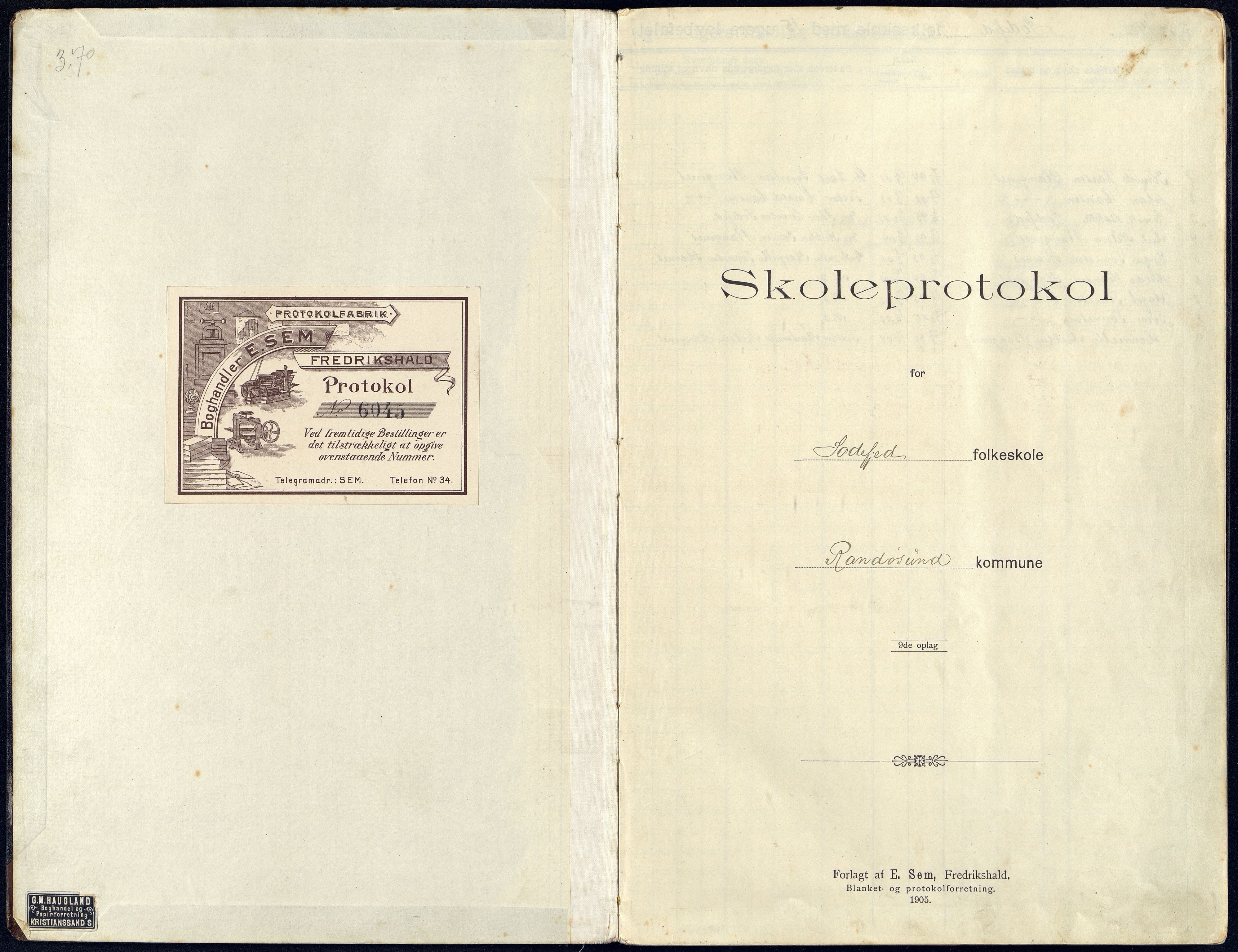 Randesund kommune - Sodefjed Skolekrets, ARKSOR/1001RA550/H/L0001/0002: Skoleprotokoller og avgangsvitnemålprotokoll / Skoleprotokoll, 1908-1922