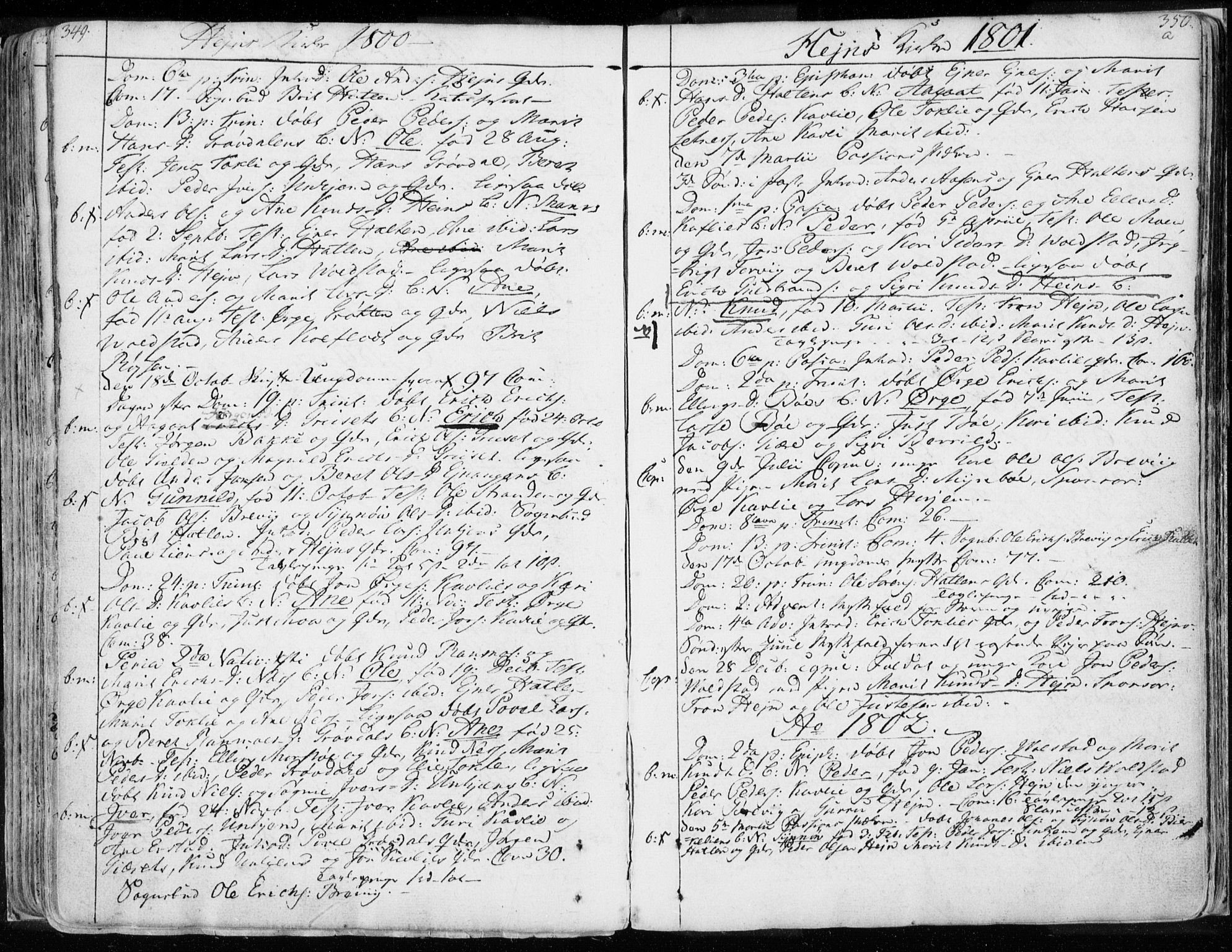 Ministerialprotokoller, klokkerbøker og fødselsregistre - Møre og Romsdal, AV/SAT-A-1454/544/L0569: Ministerialbok nr. 544A02, 1764-1806, s. 349-350