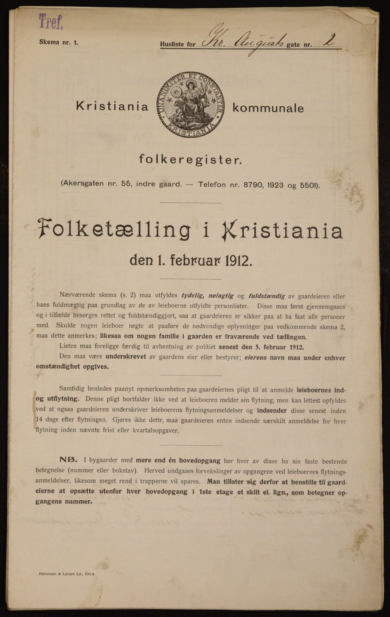 OBA, Kommunal folketelling 1.2.1912 for Kristiania, 1912, s. 54189