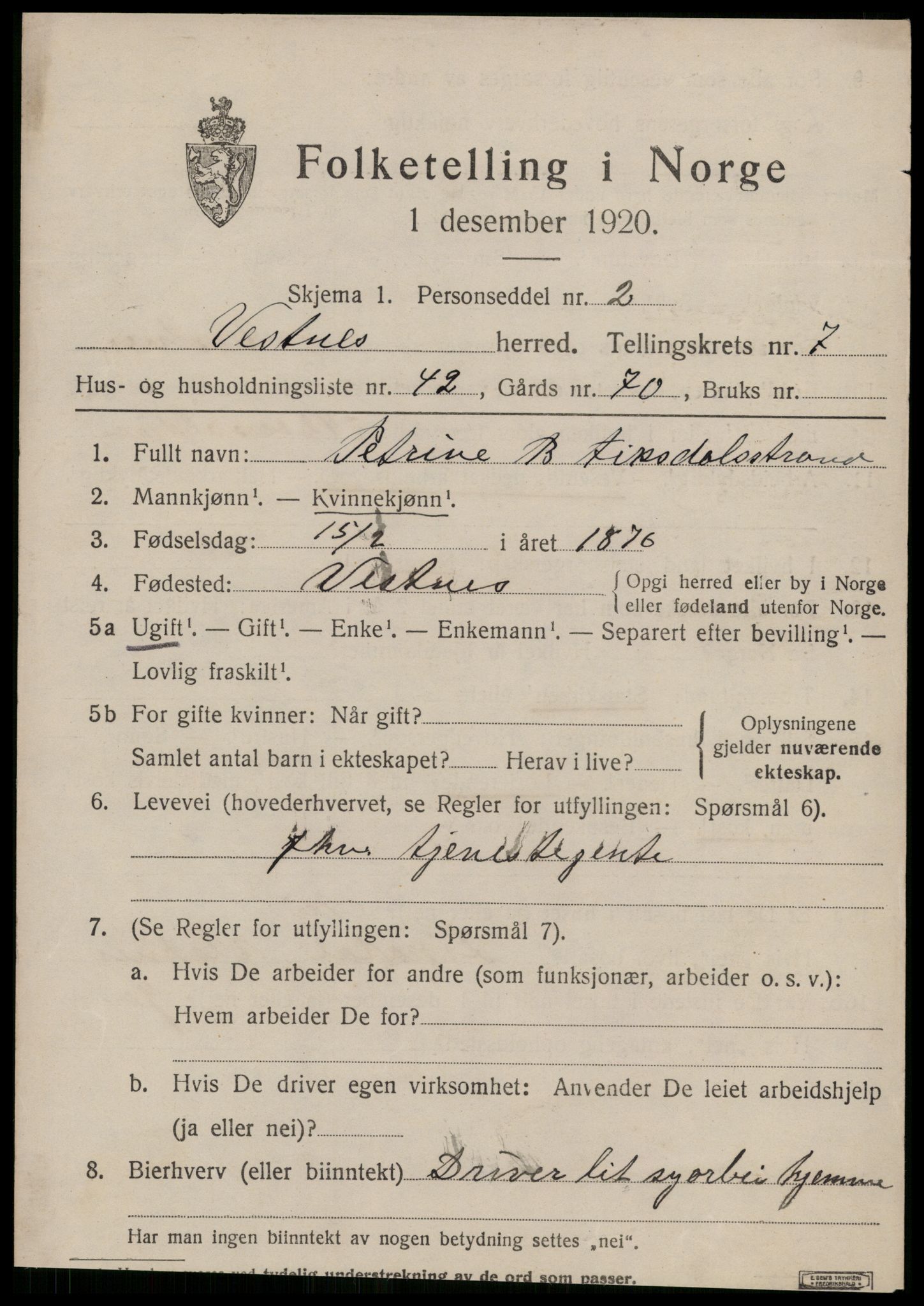 SAT, Folketelling 1920 for 1535 Vestnes herred, 1920, s. 5575