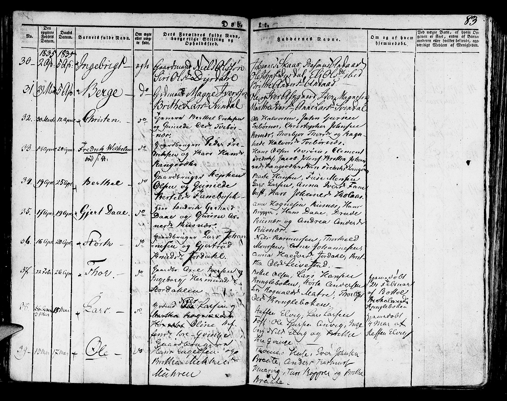 Lindås Sokneprestembete, AV/SAB-A-76701/H/Haa/Haaa/L0008: Ministerialbok nr. A 8, 1823-1836, s. 83