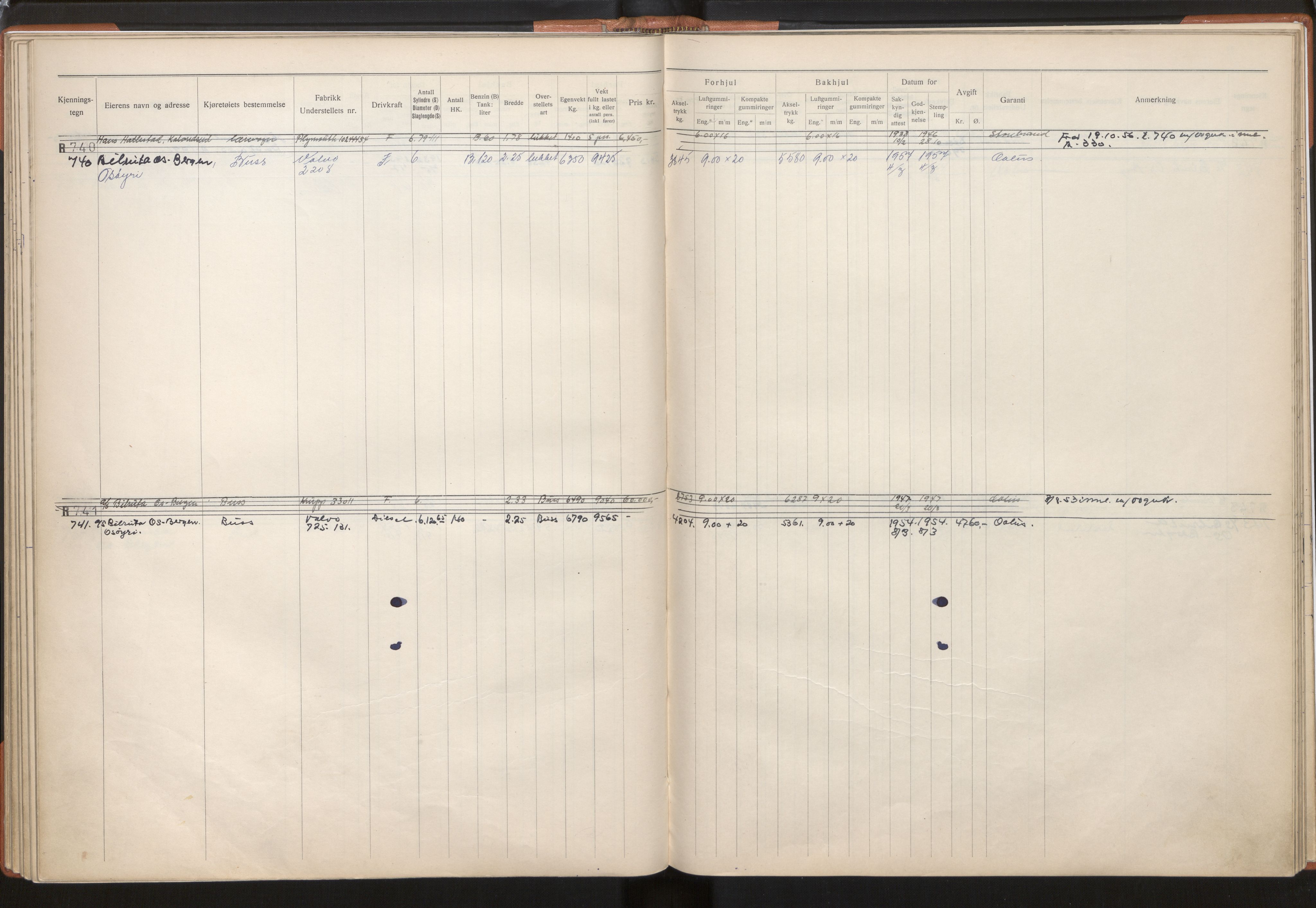 Statens vegvesen, Hordaland vegkontor, AV/SAB-A-5201/2/O/Oa/L0003: Bil - R600-845, 1915-1970